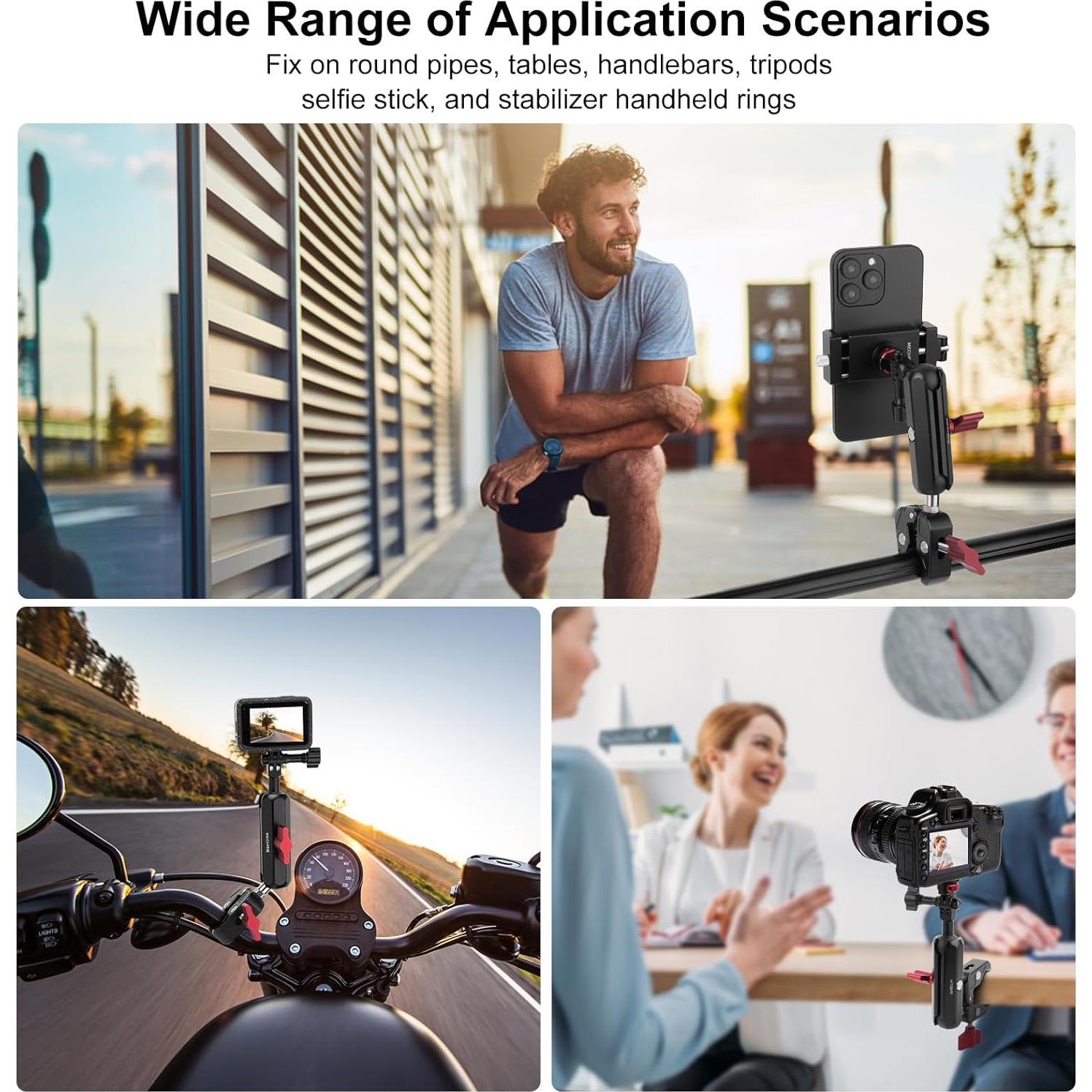 Soporte de Cámara Mechrig JC008 con Abrazadera y Doble Cabeza