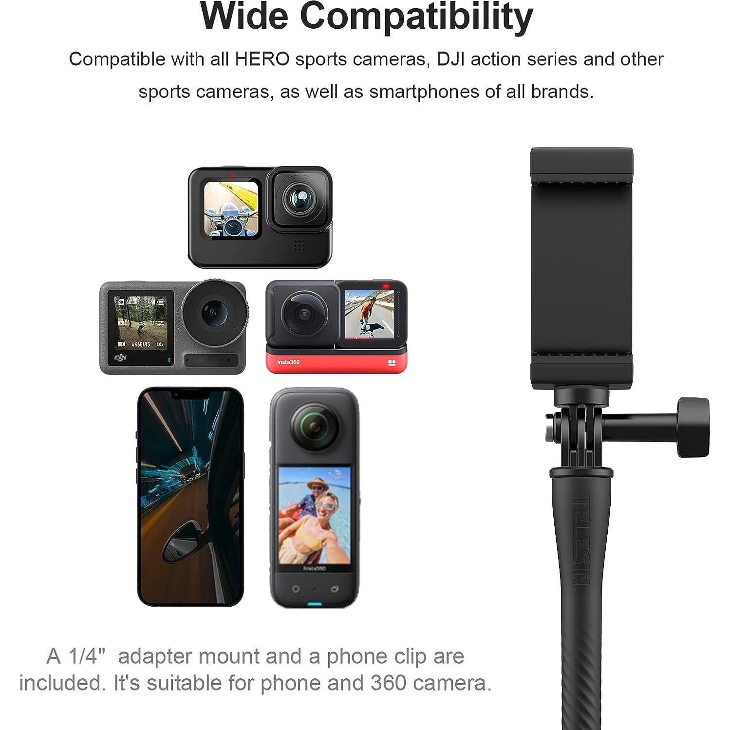 Soporte Flexible para Cámara REYGEAK con Abrazadera 52cm