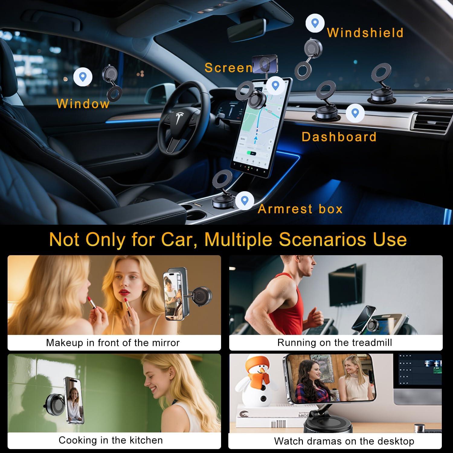 Soporte para Teléfono Magnético Jkoailiwi Ajustable 360° Negro