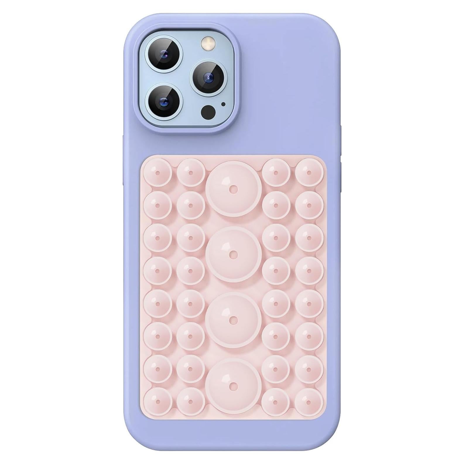 Funda de teléfono con succión CukoHno MAX - Rosa tiza - 9.4x6.6cm
