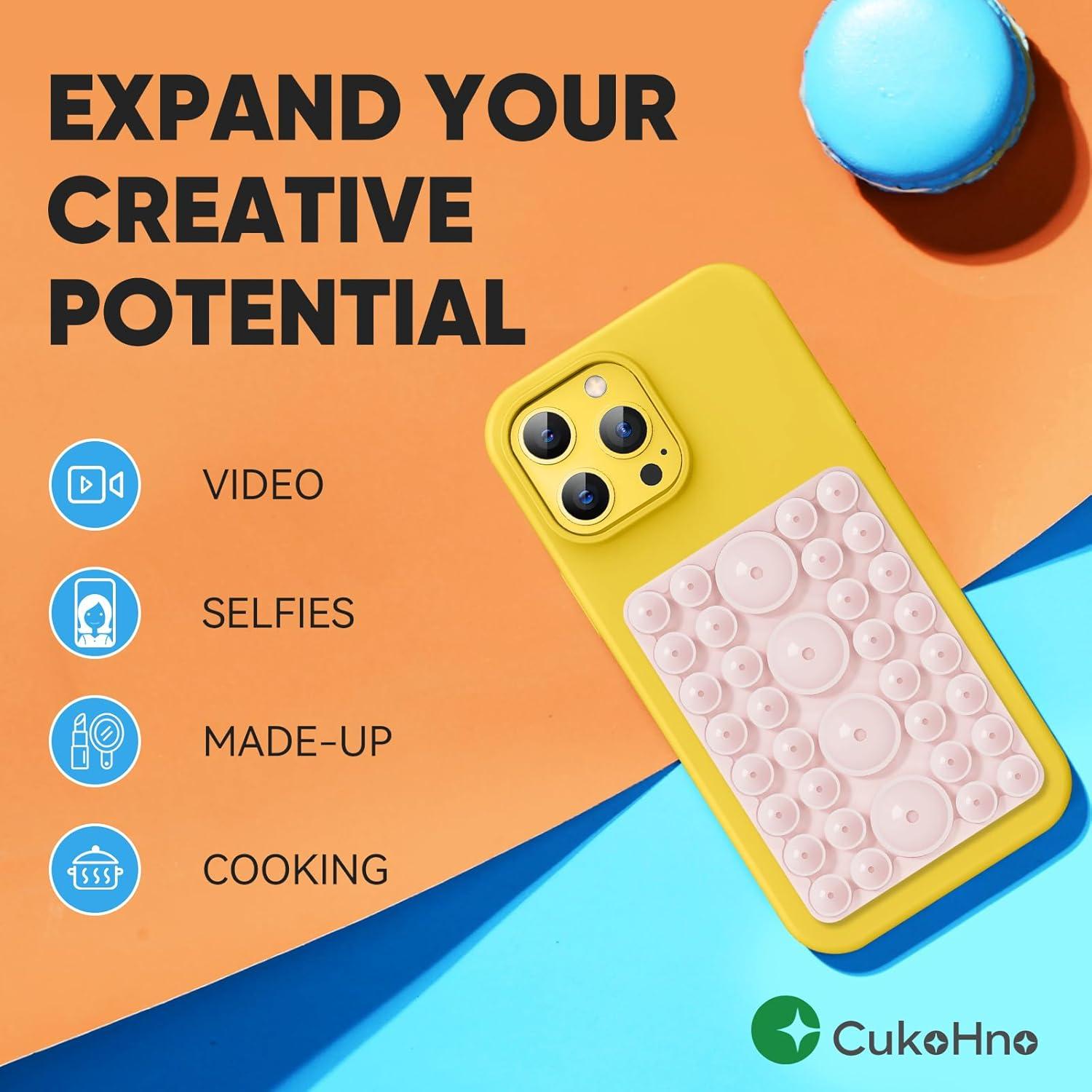 Funda de teléfono con succión CukoHno MAX - Rosa tiza - 9.4x6.6cm