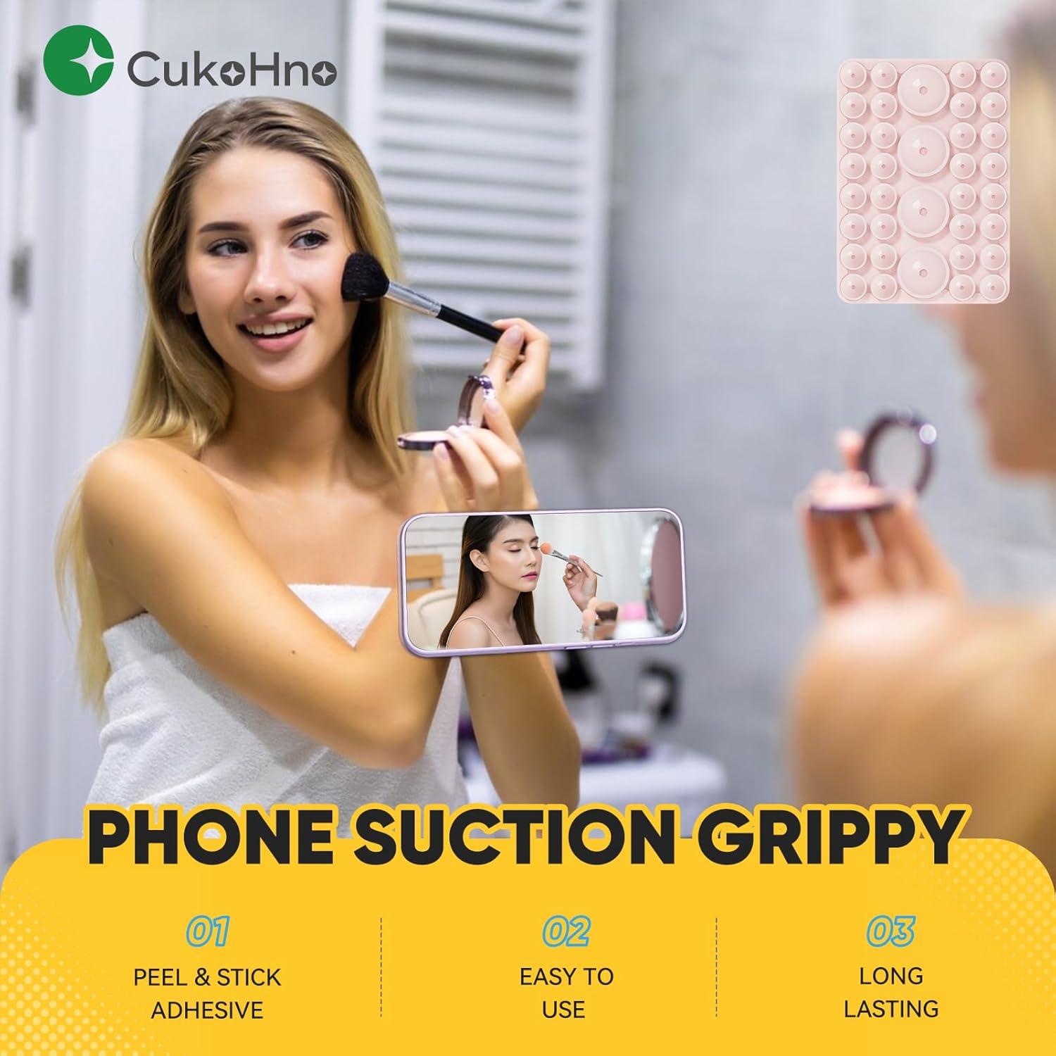 Funda de teléfono con succión CukoHno MAX - Rosa tiza - 9.4x6.6cm