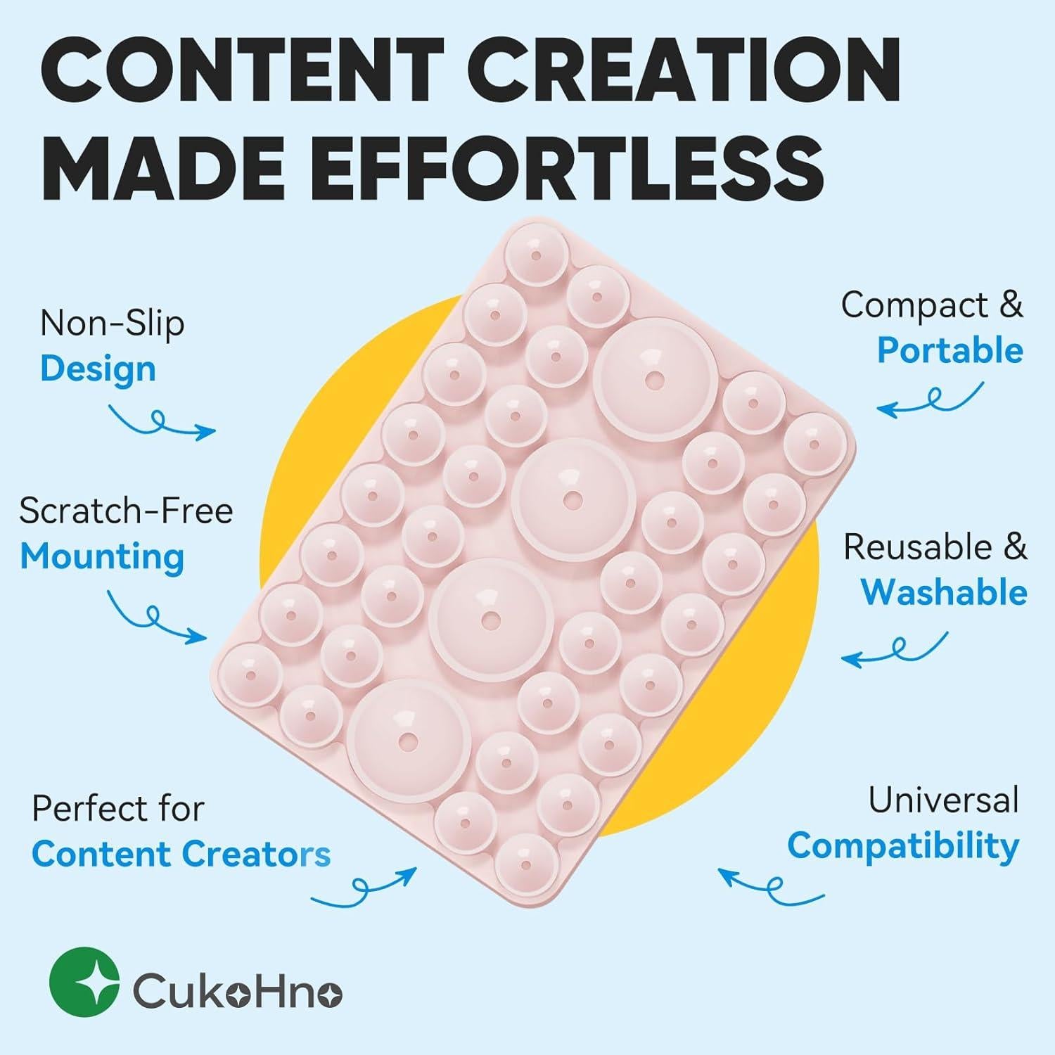 Funda de teléfono con succión CukoHno MAX - Rosa tiza - 9.4x6.6cm