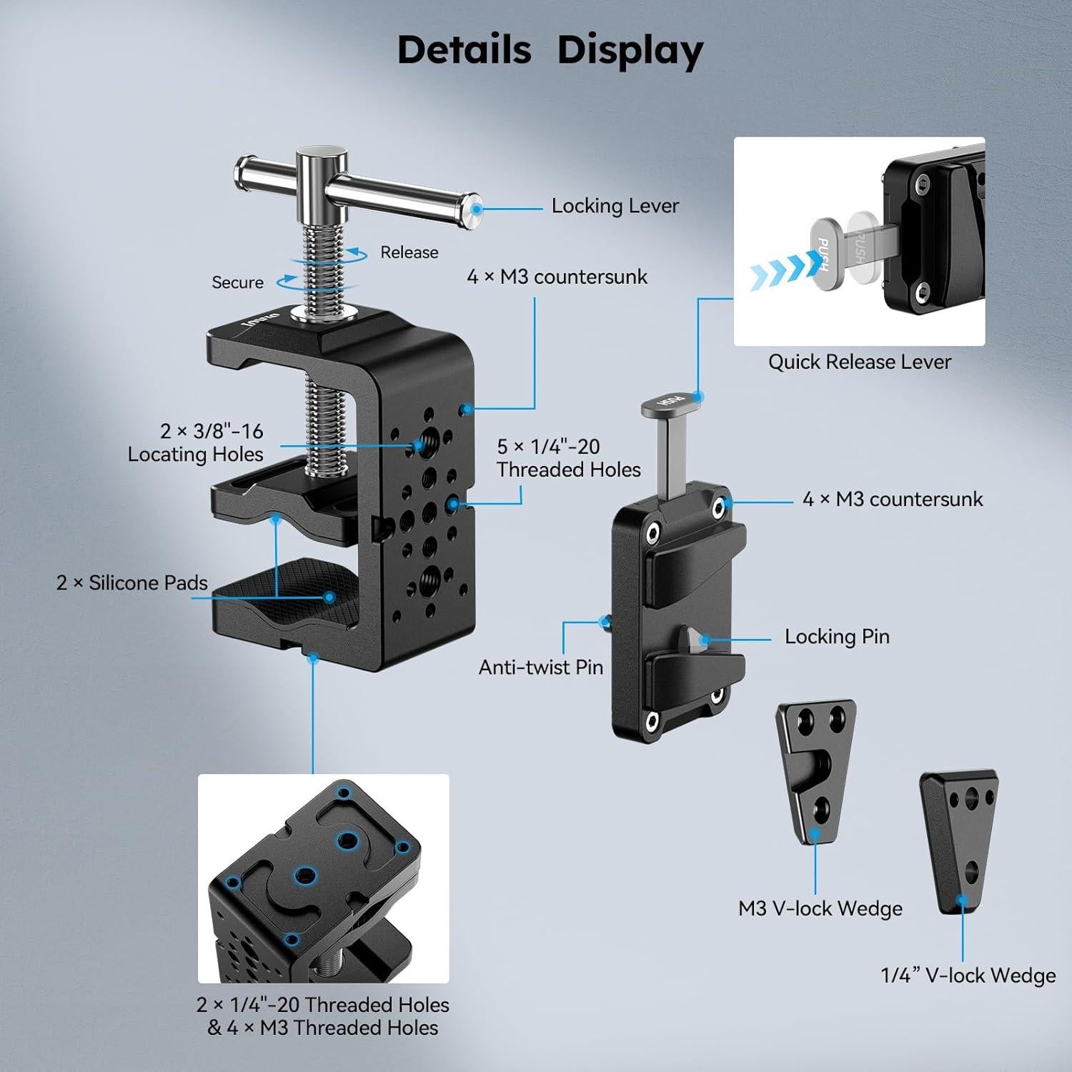 Abrazadera de Batería V-Mount SIRUI AM-VM05 con Placas