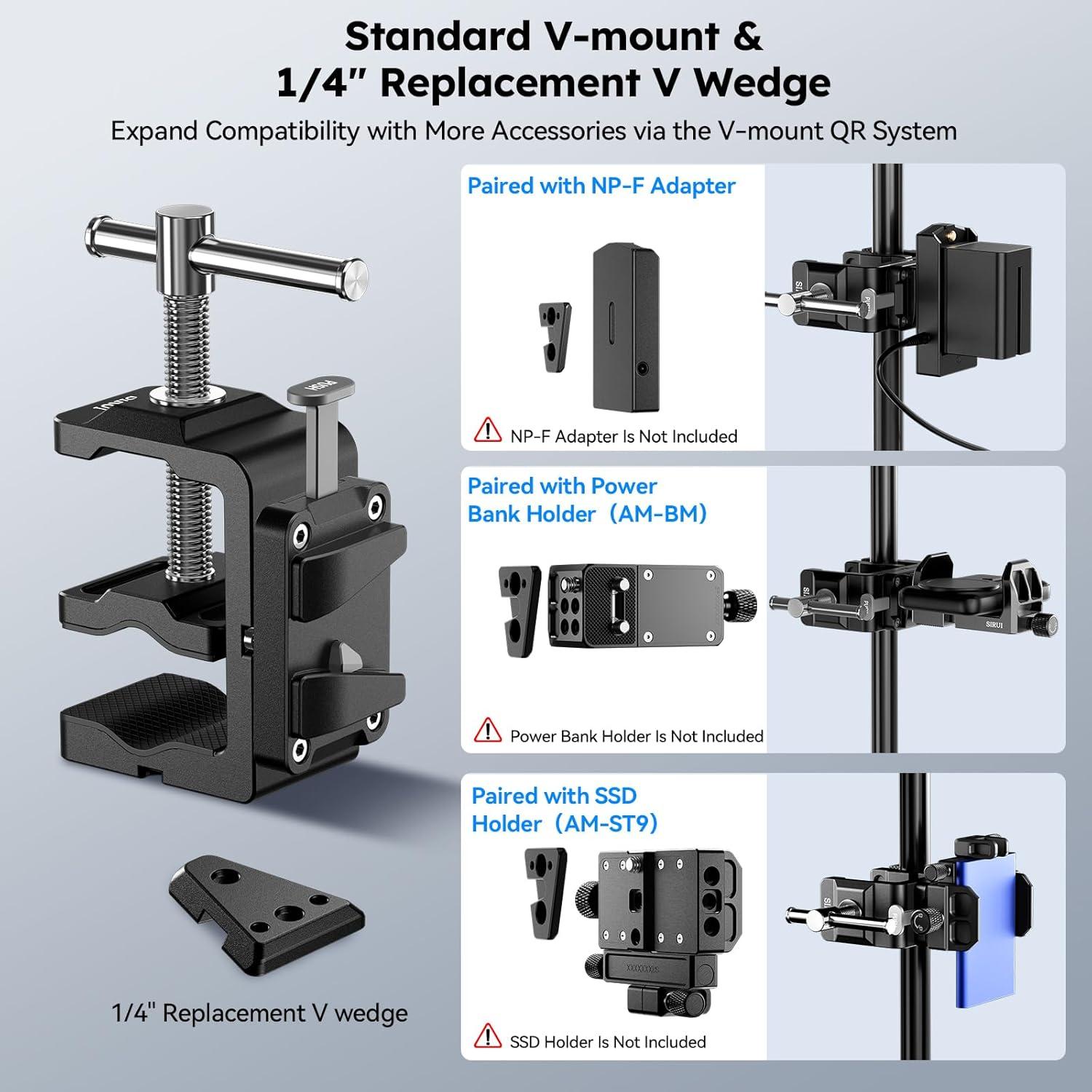 Abrazadera de Batería V-Mount SIRUI AM-VM05 con Placas