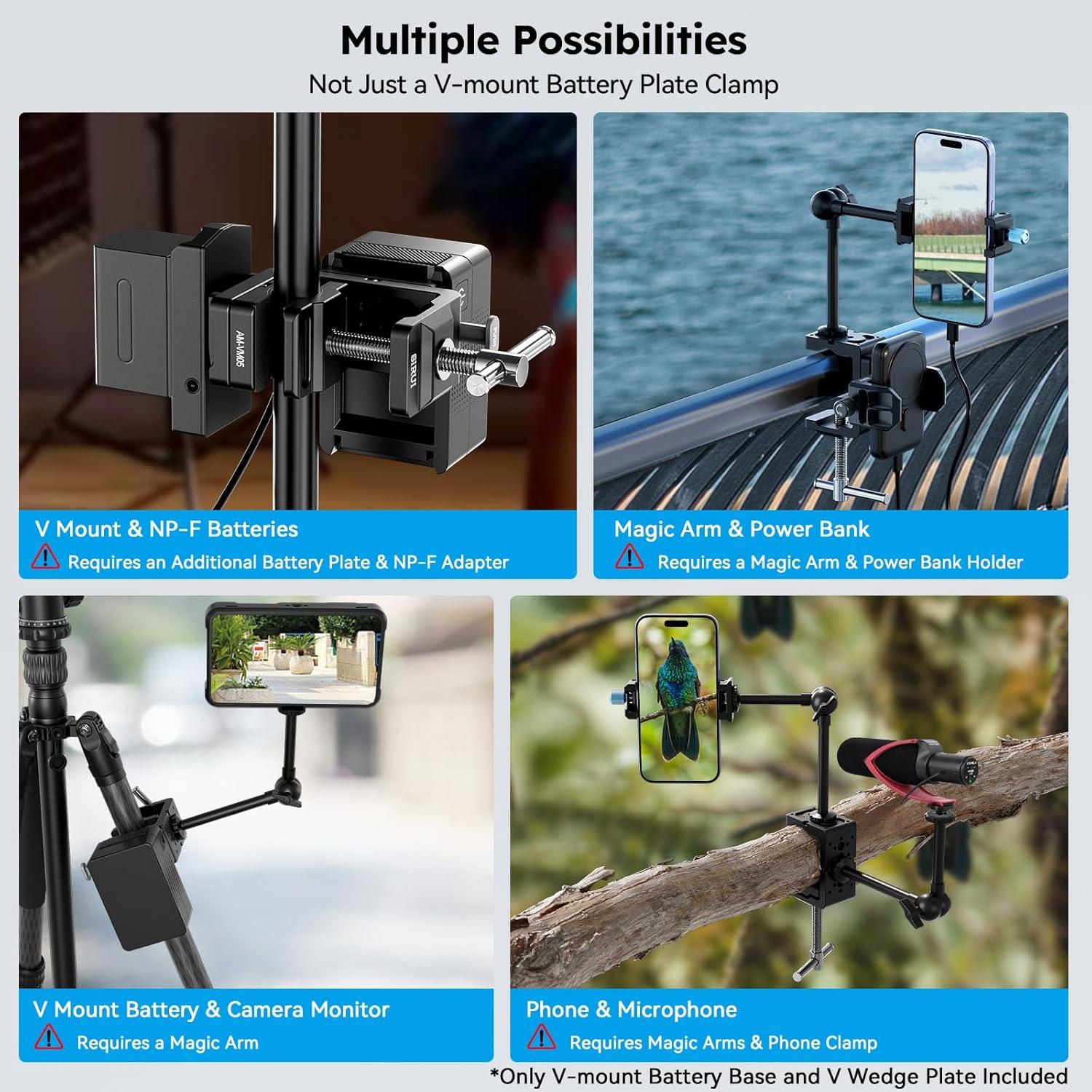 Abrazadera de Batería V-Mount SIRUI AM-VM05 con Placas