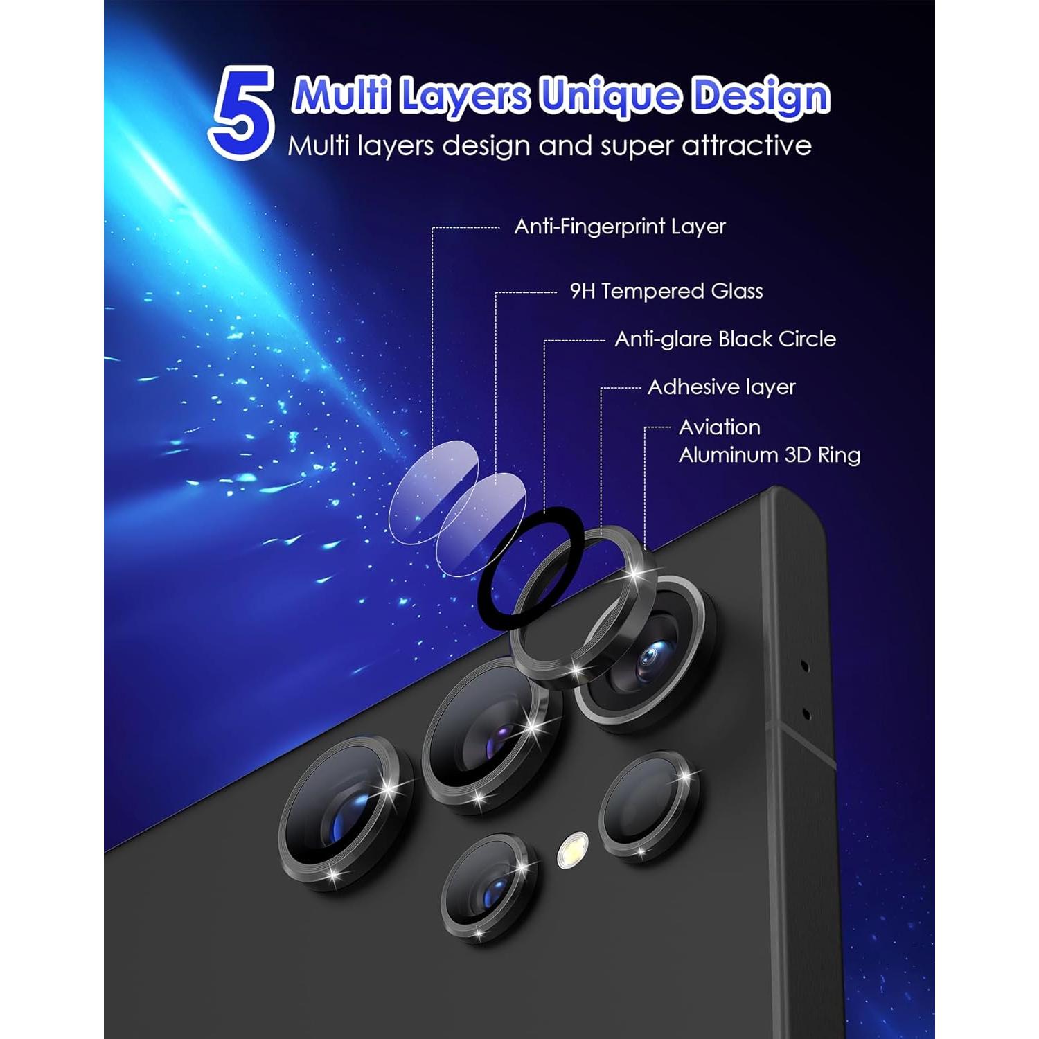 Protector de Lente de Cámara Kanosan para Galaxy S25 Ultra 9H