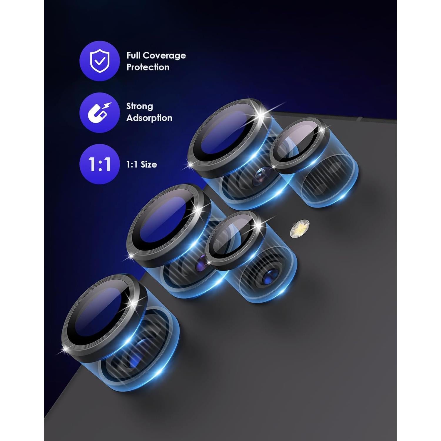 Protector de Lente de Cámara Kanosan para Galaxy S25 Ultra 9H