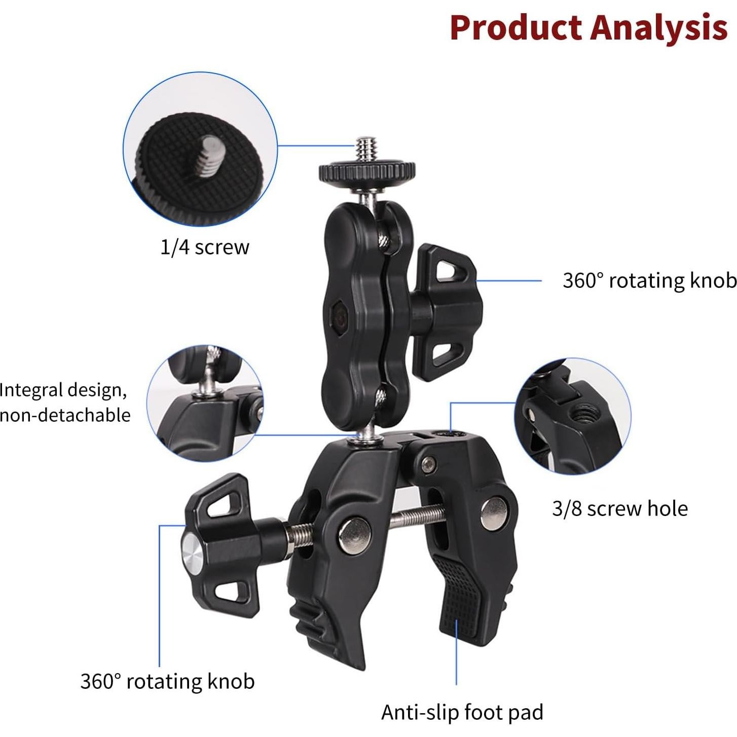 Soporte de Abrazadera RAYWOWO para Cámara y Luces LED