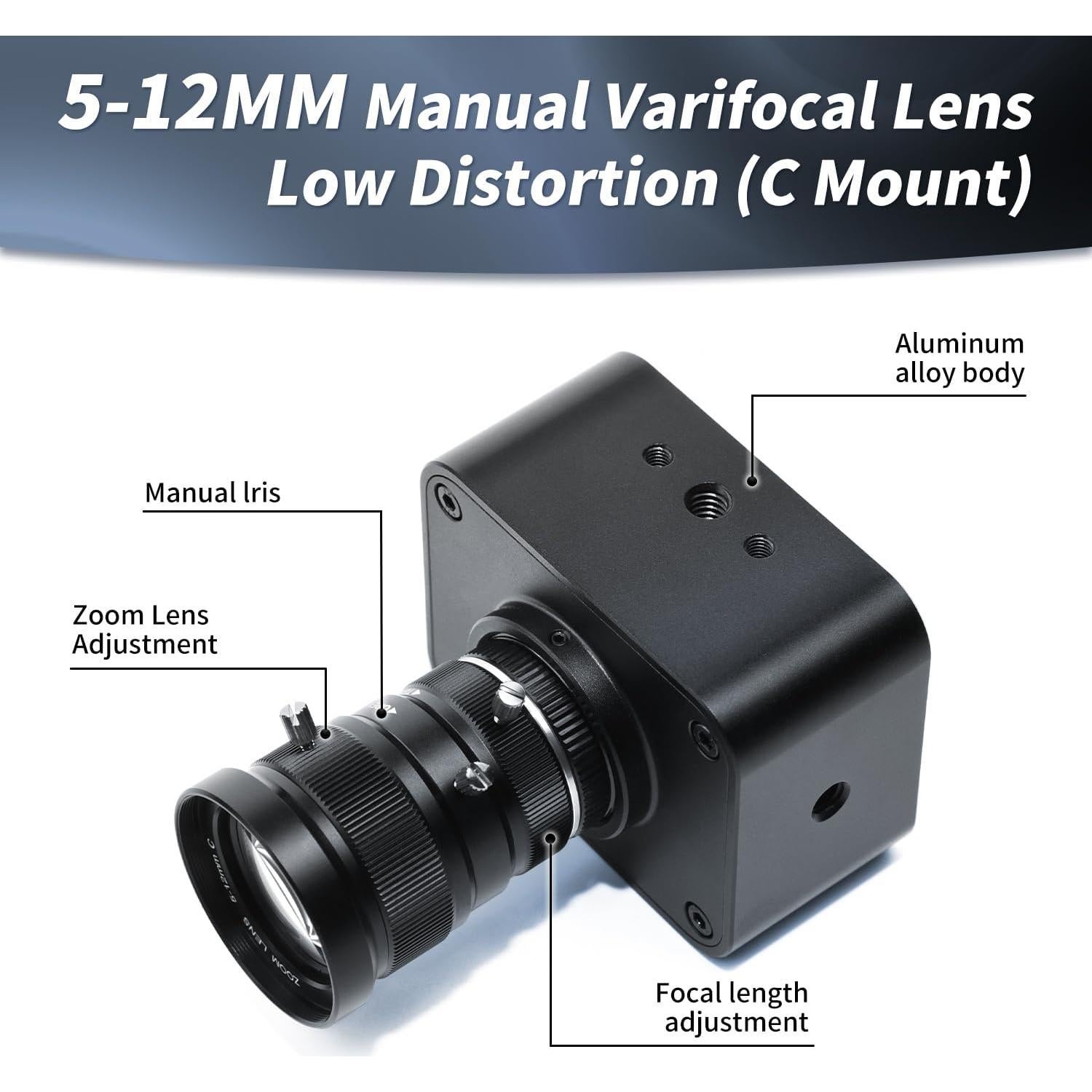 Cámara Web MOKOSE UC30S 4K USB3.0 Lente Varifocal 5-12mm