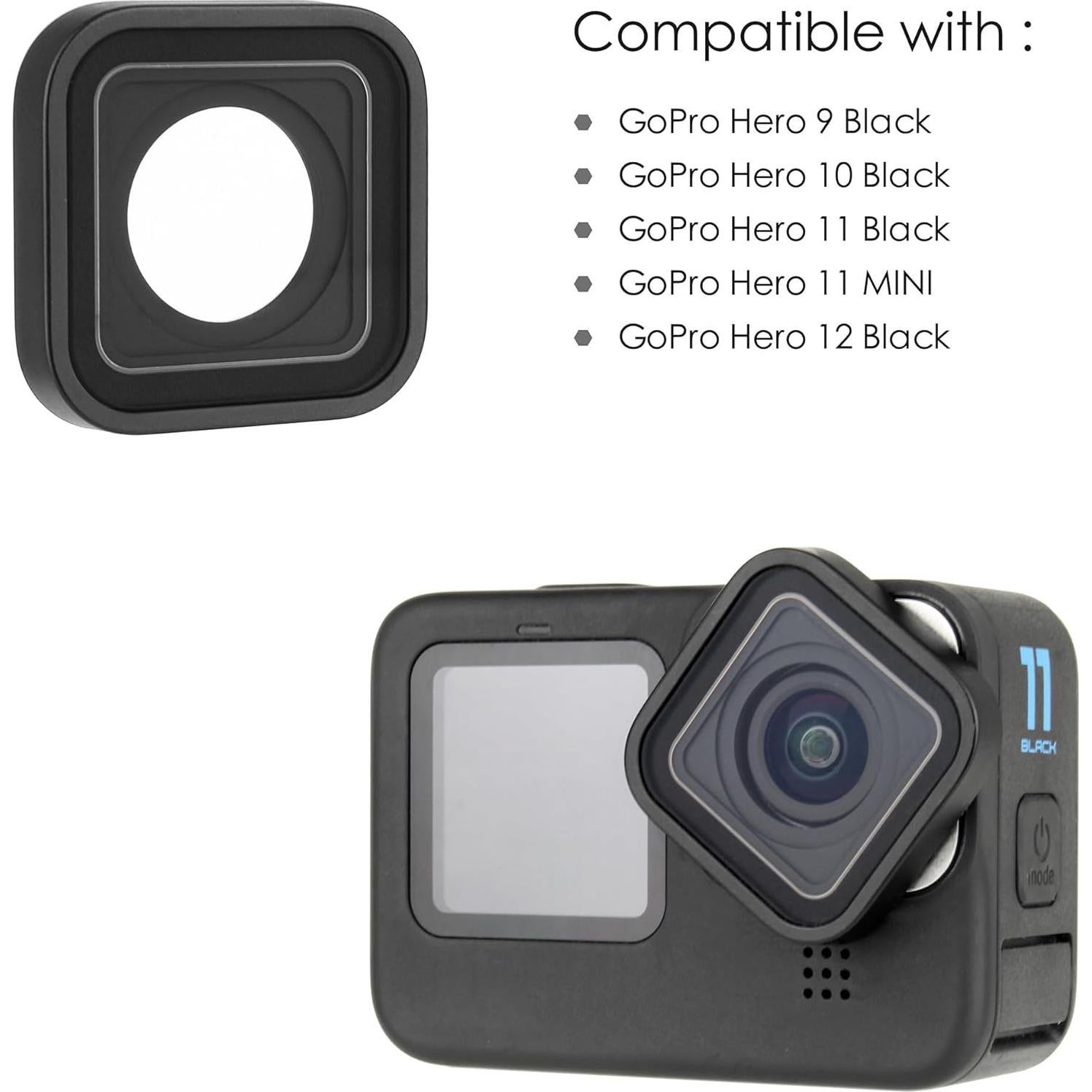 Lente de Reemplazo YALLSAME para GoPro Hero 12/11/10/9 Black