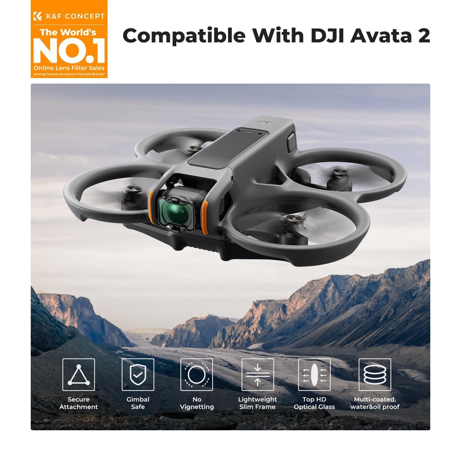 Kit de Filtros K&F Concept para DJI Avata 2 - UV, PL, ND8, ND16, ND32, ND64