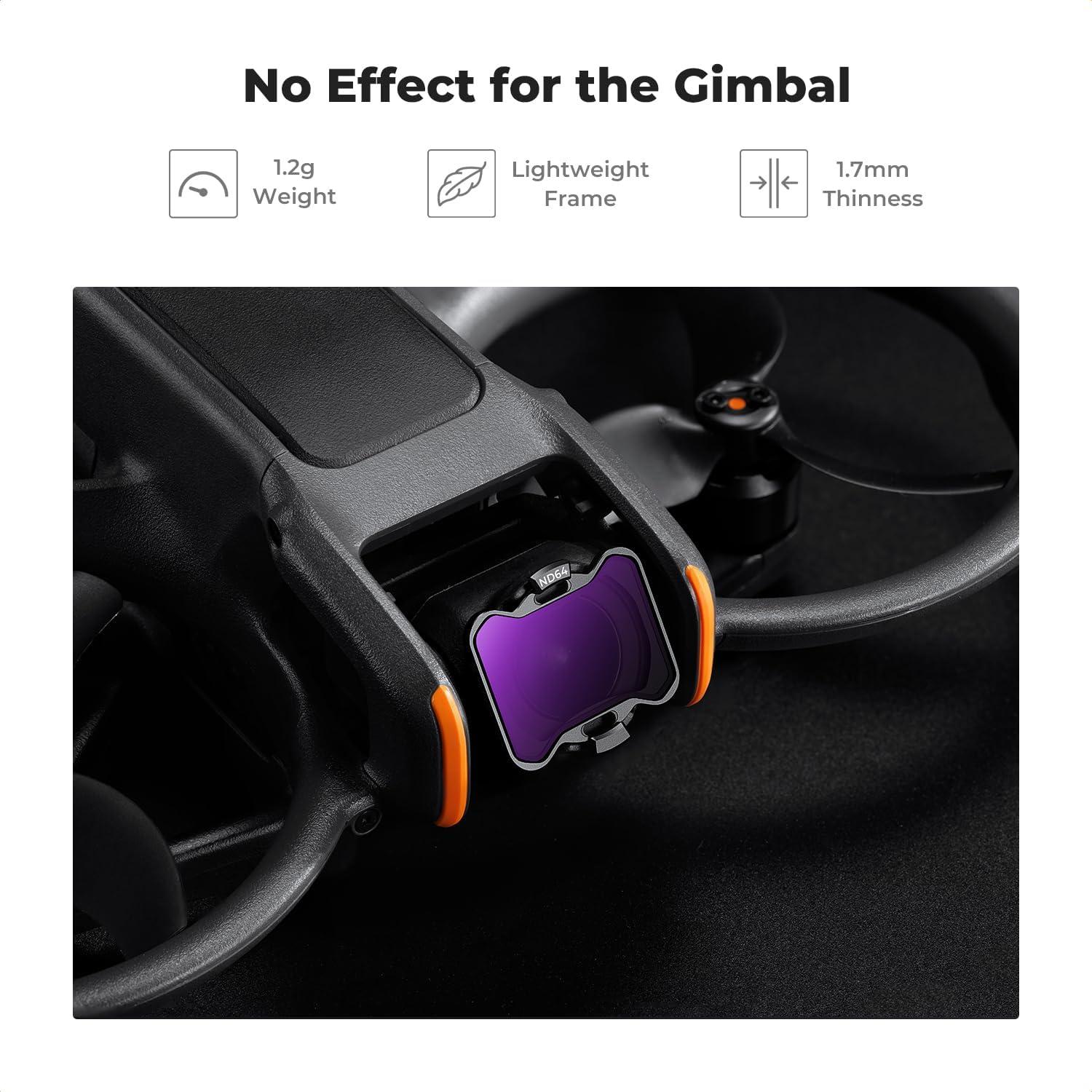 Kit de Filtros K&F Concept para DJI Avata 2 - UV, PL, ND8, ND16, ND32, ND64