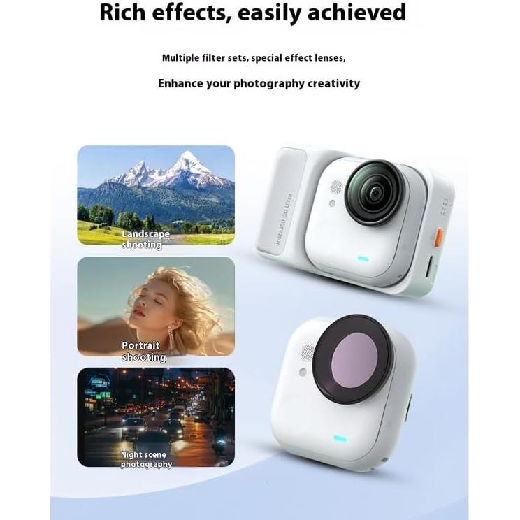 Juego de Filtros para Cámara Insta360 Go Ultra - Vidrio Óptico