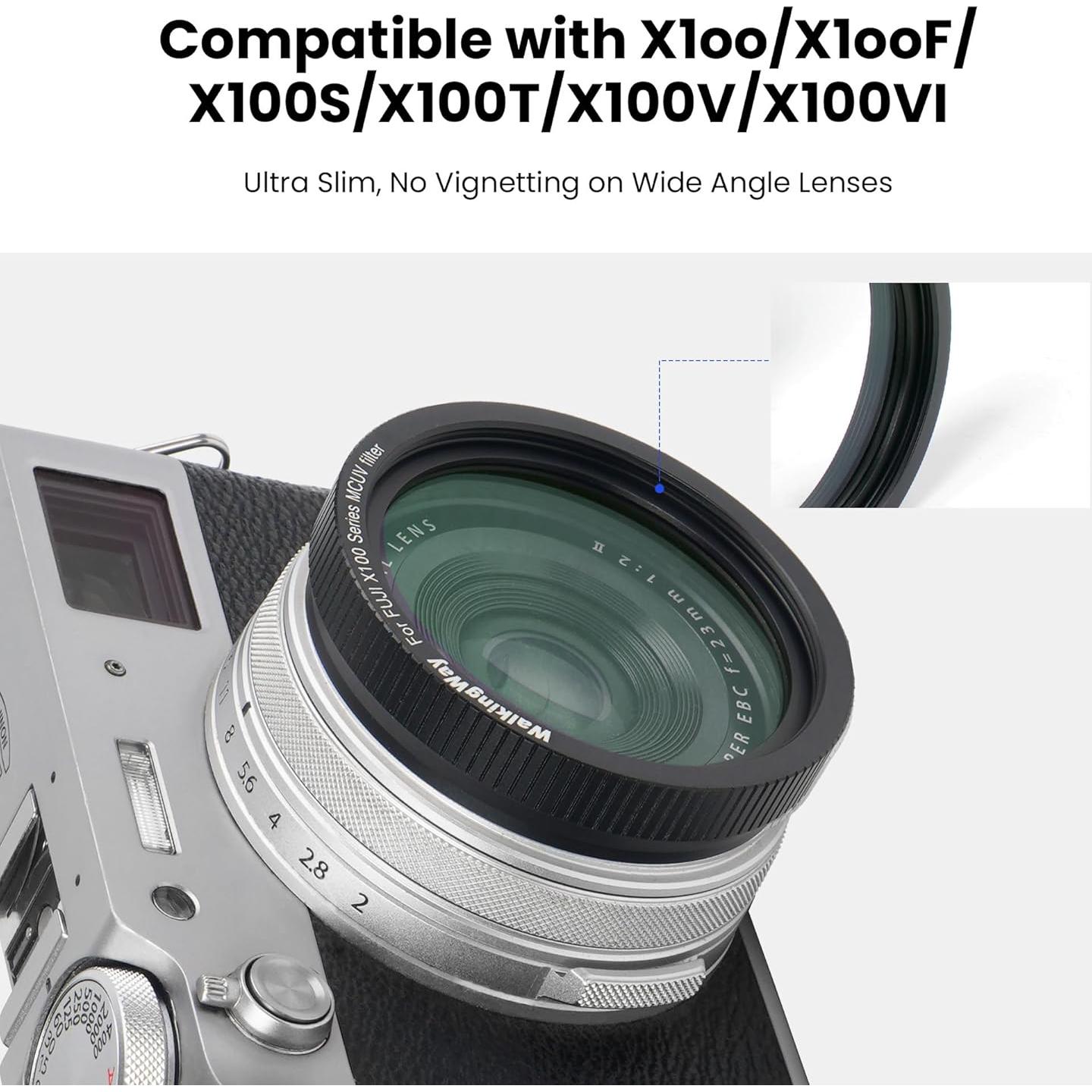 Filtro UV Walkingway para Fujifilm X100 - Protección HD Negra