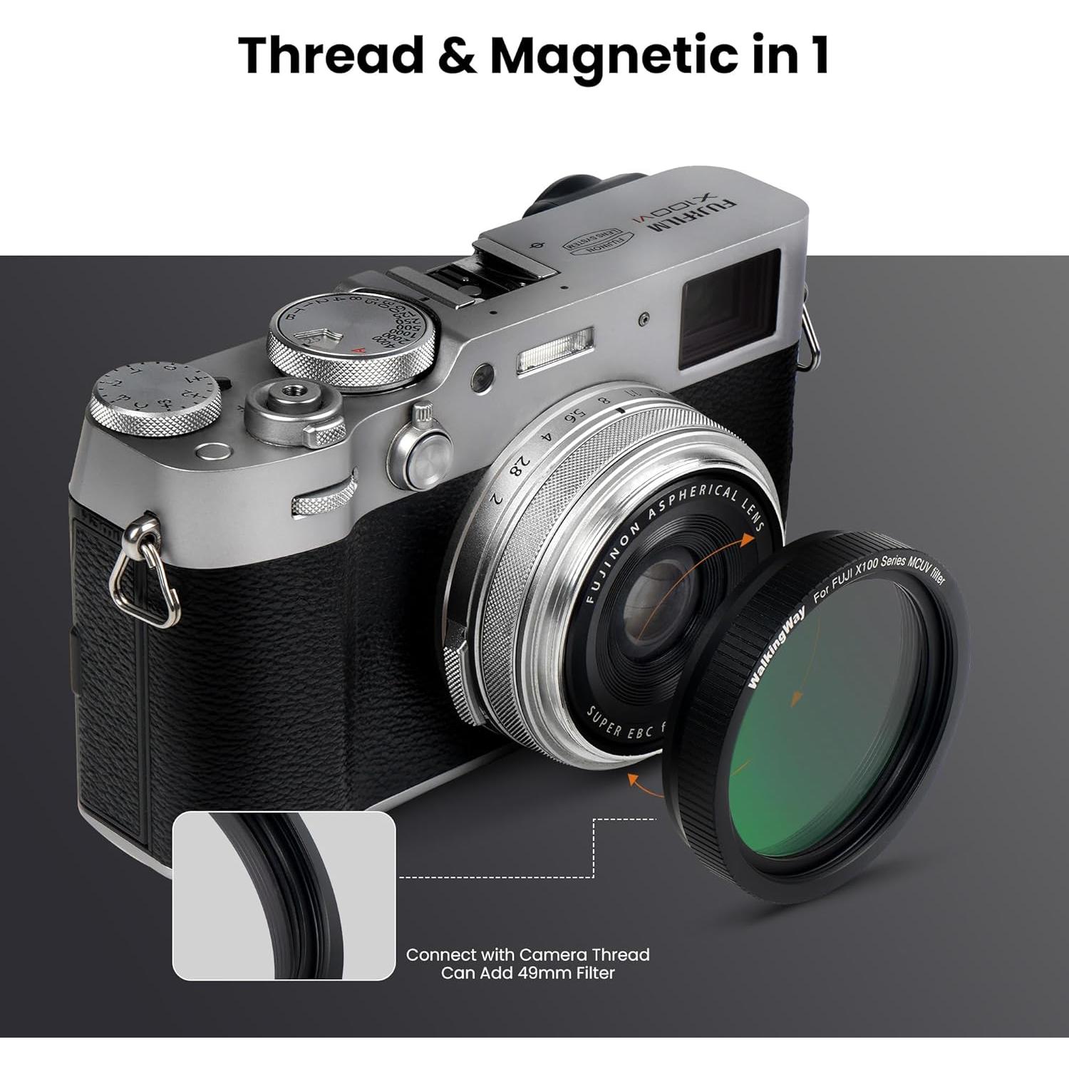 Filtro UV Walkingway para Fujifilm X100 - Protección HD Negra