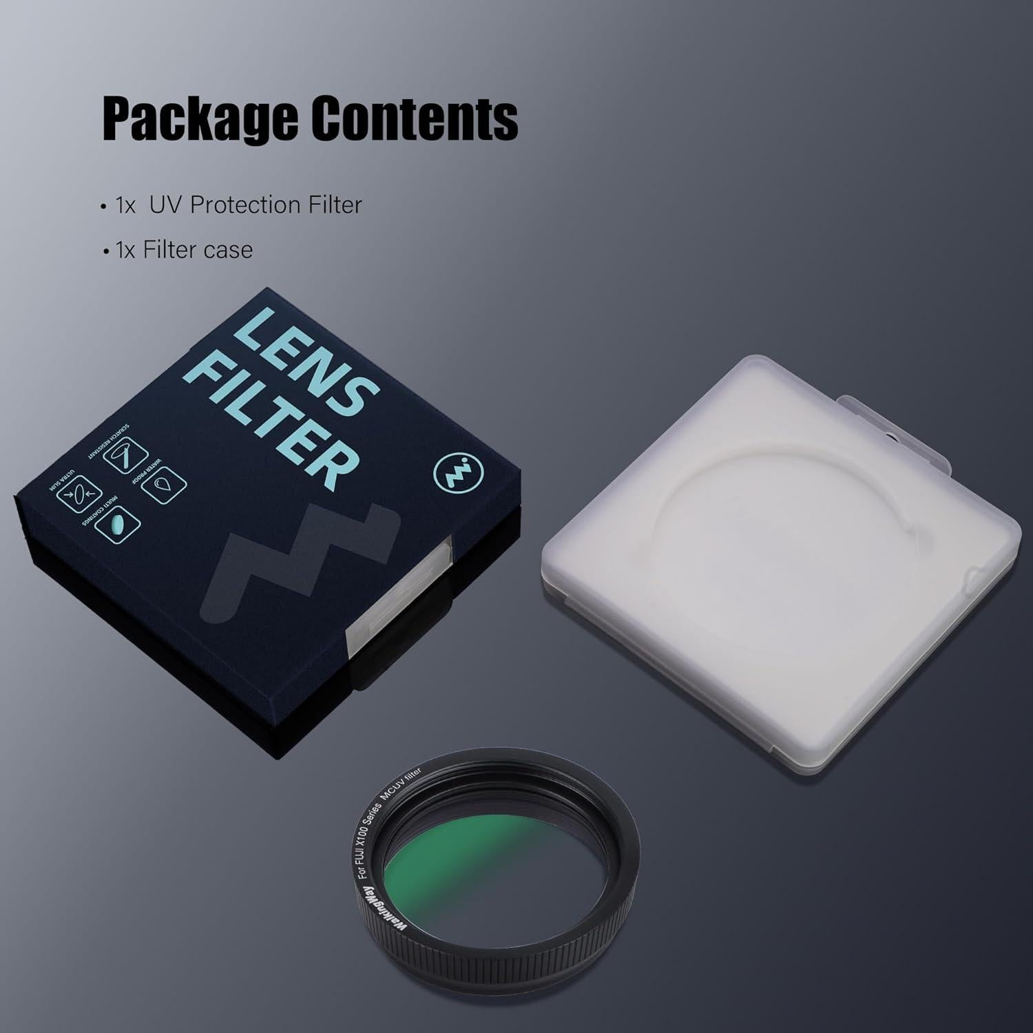 Filtro UV Walkingway para Fujifilm X100 - Protección HD Negra