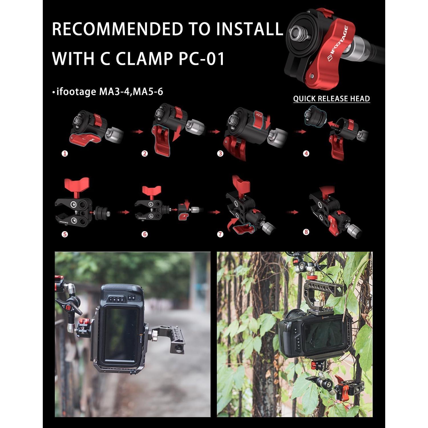 Brazo Mágico Spider Crab IFOOTAGE 28cm + 18cm + Abrazadera C