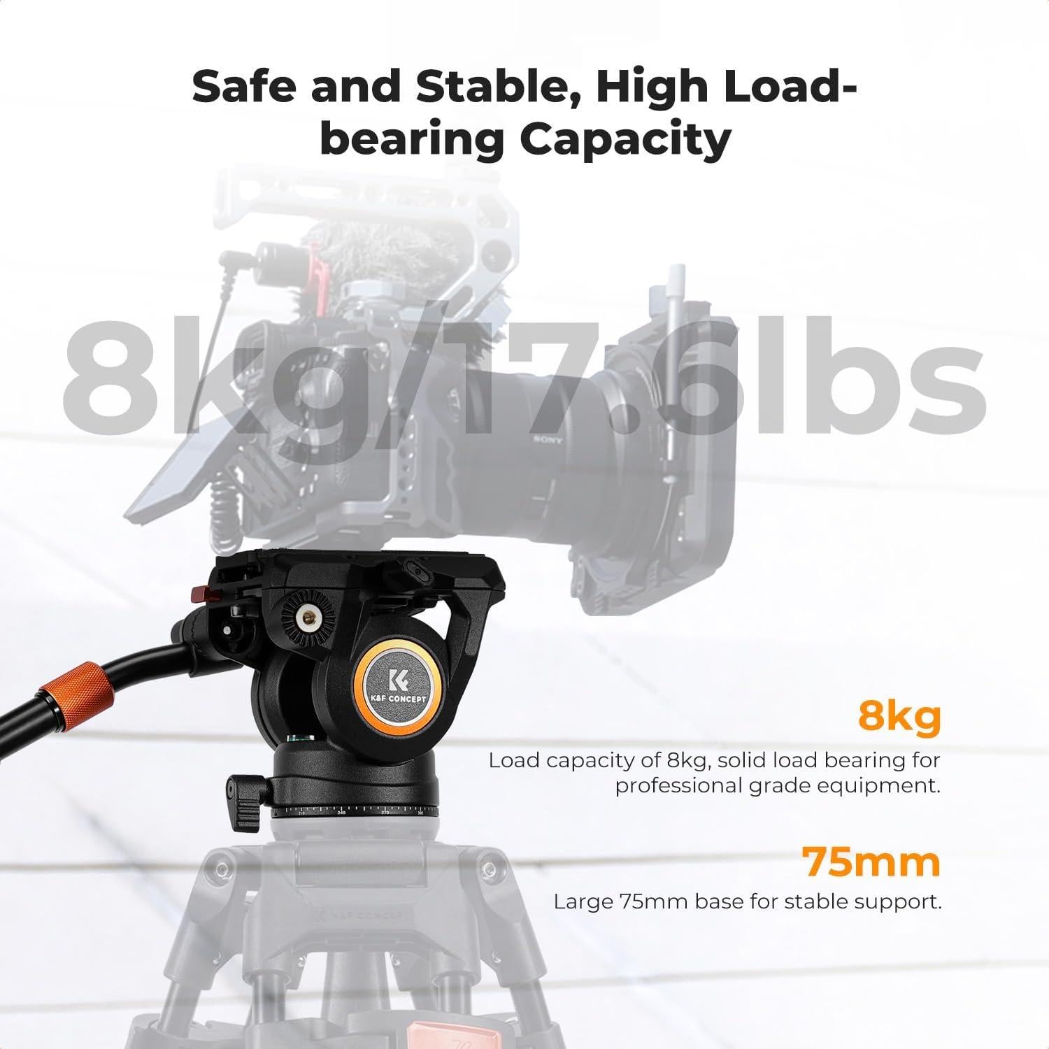 Cabezal Fluido K&F CONCEPT BV40 para Trípode 8kg