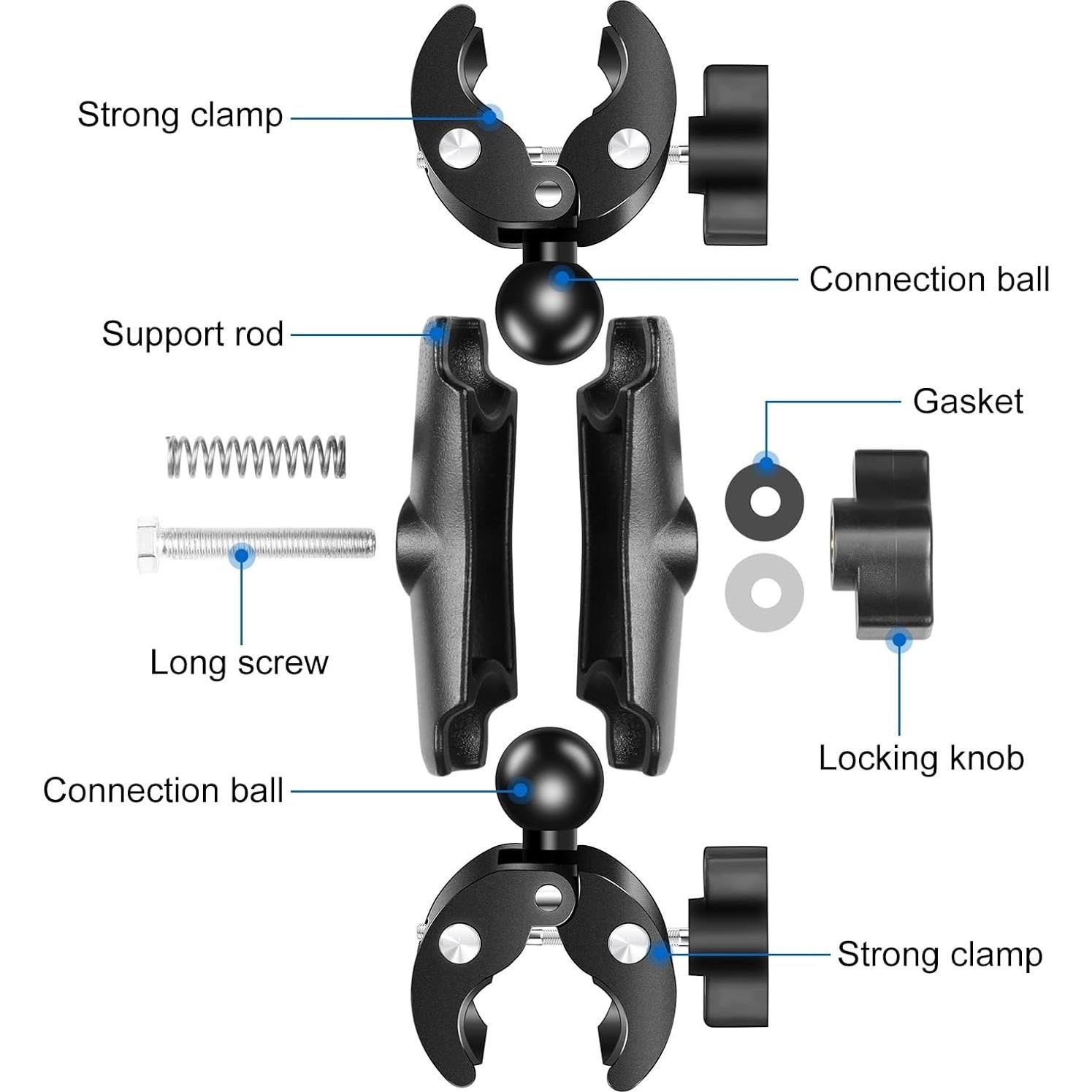 Abrazadera Doble PULUZ Ajustable para Cámara de Acción