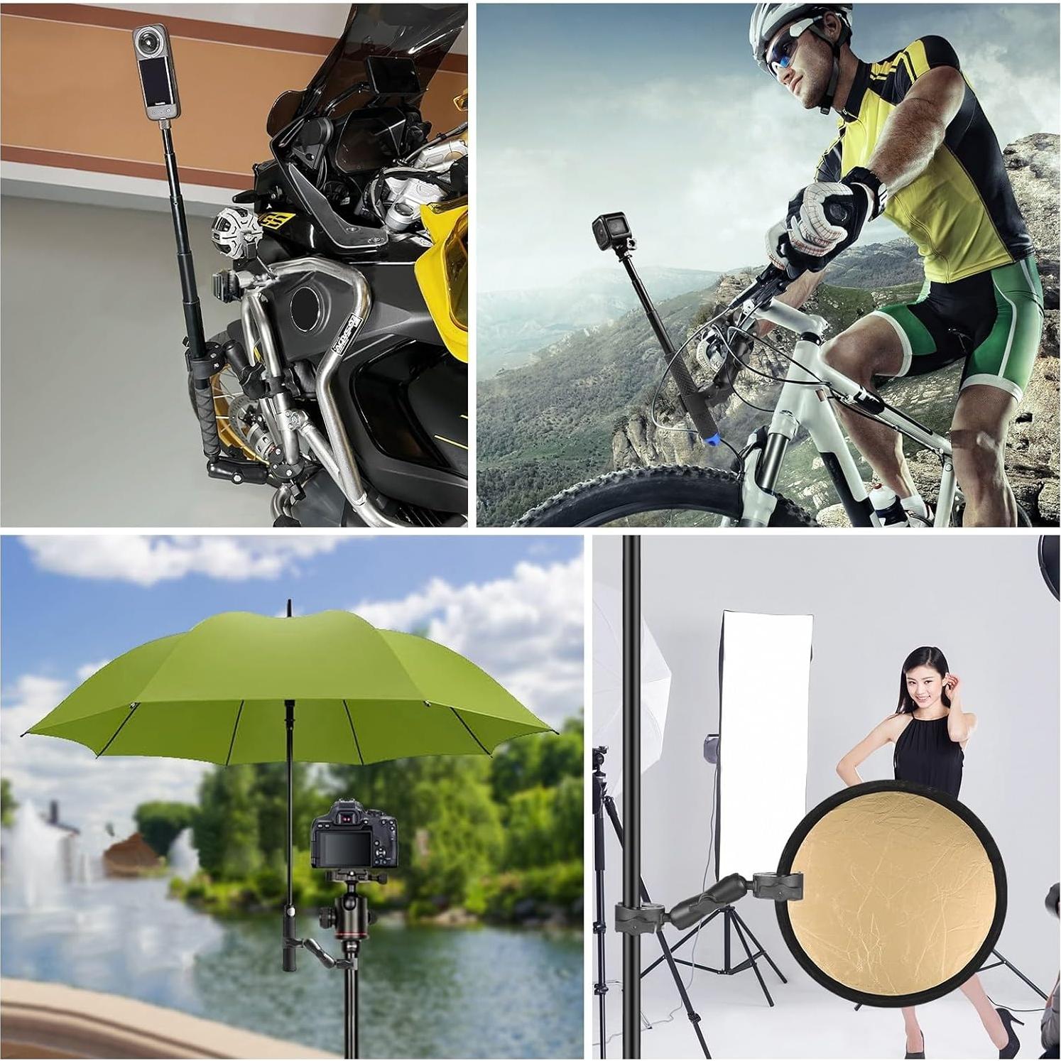 Abrazadera Doble PULUZ Ajustable para Cámara de Acción