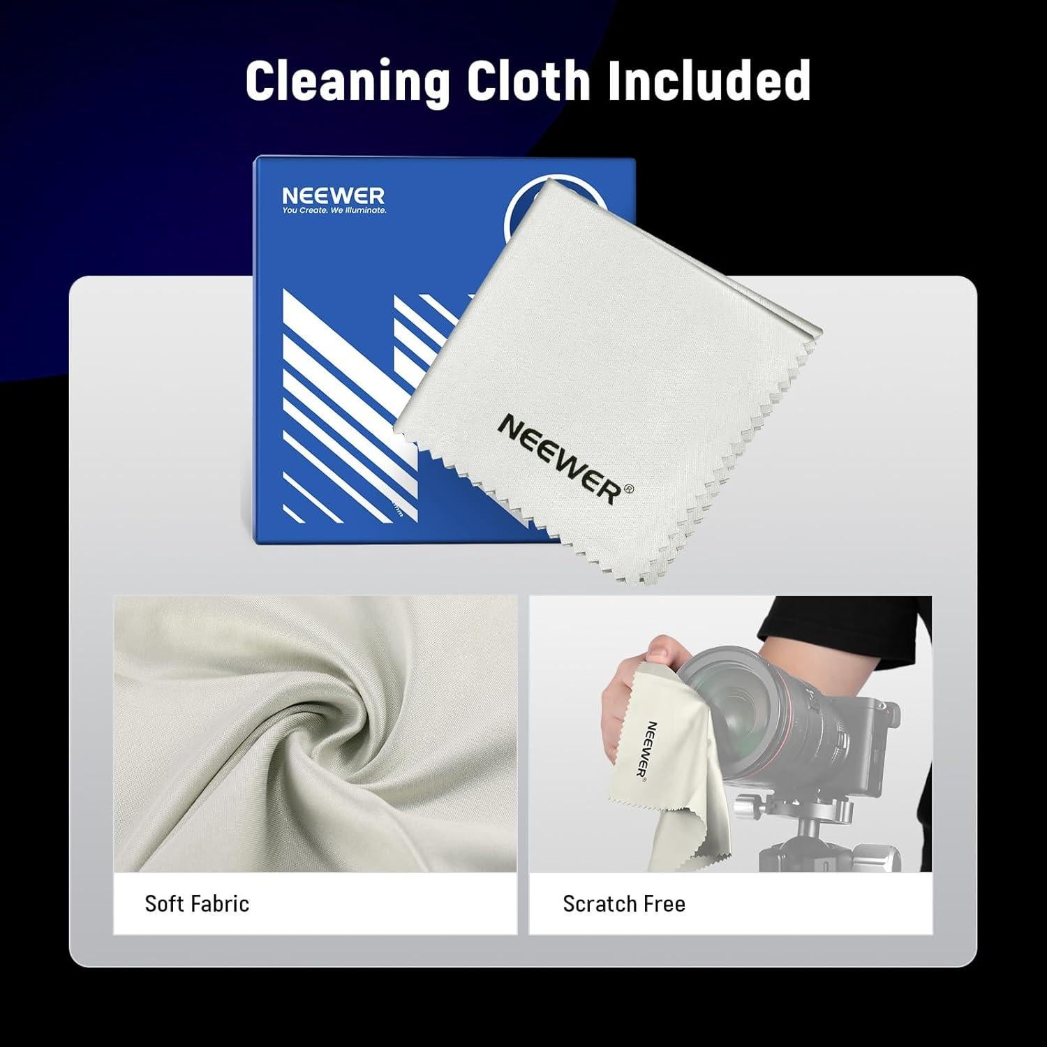 Adaptador de anillo de paso NEEWER 67-77mm con paño de limpieza