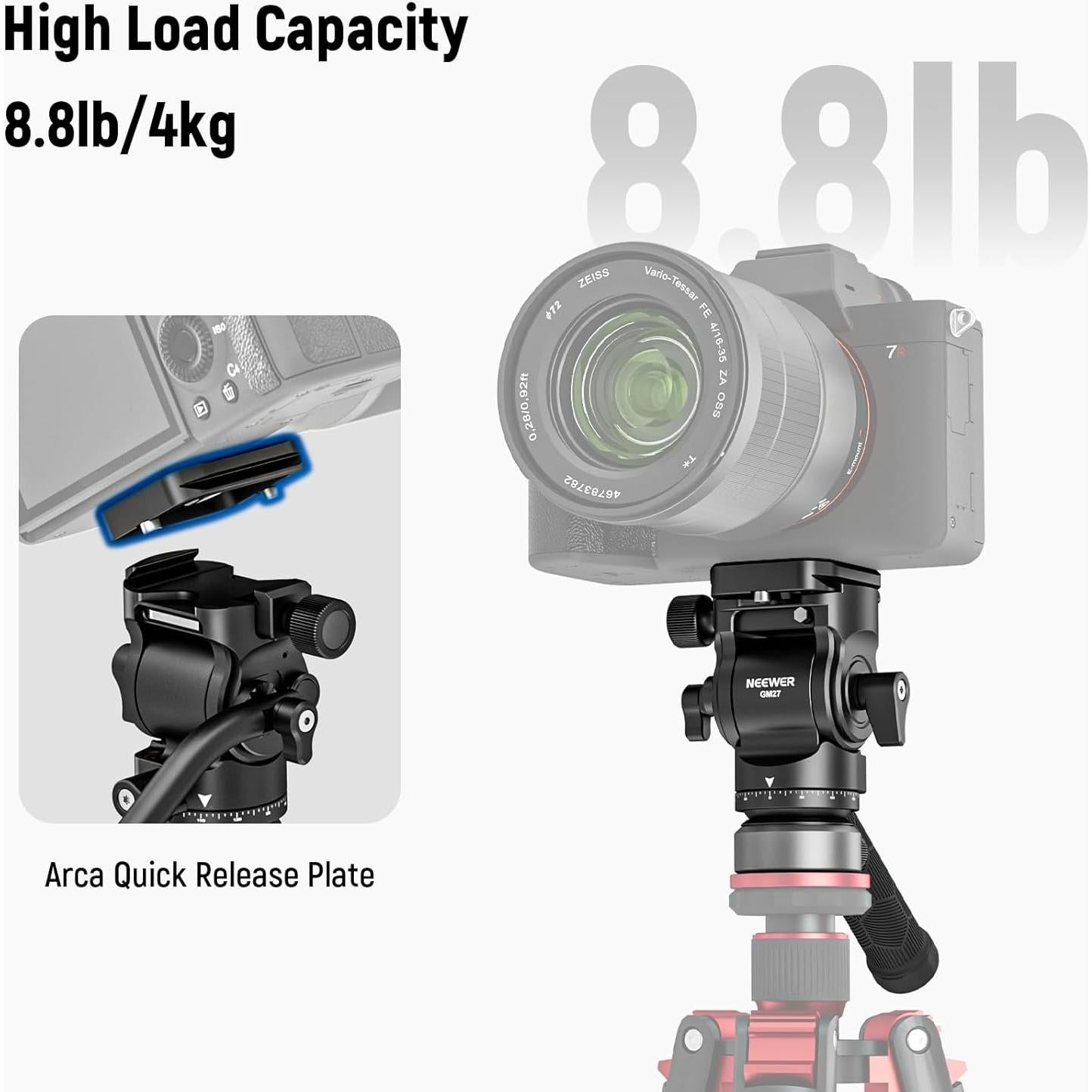 Trípode Fluido NEEWER GM27 con Base de Nivelación y Mango Telescópico
