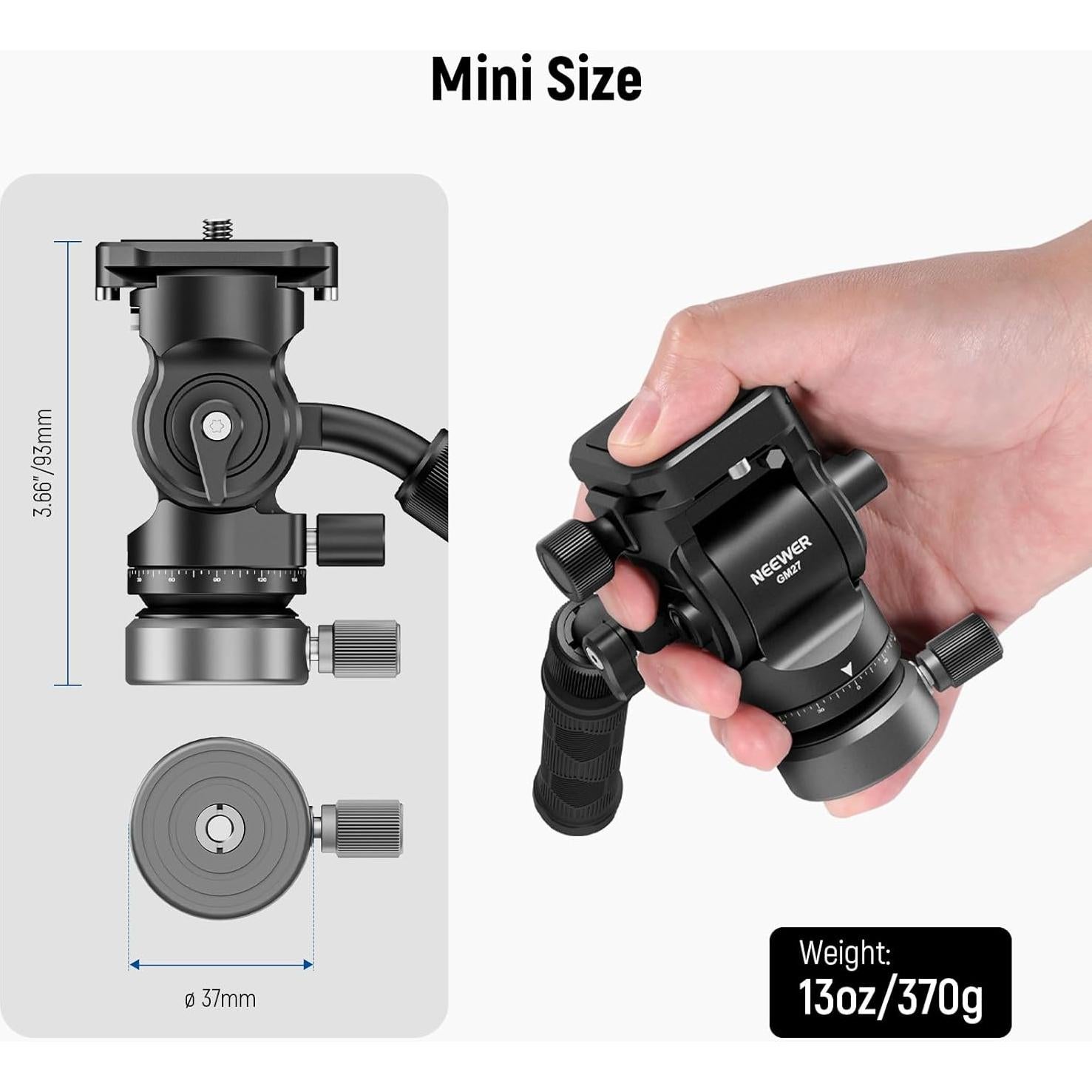 Trípode Fluido NEEWER GM27 con Base de Nivelación y Mango Telescópico