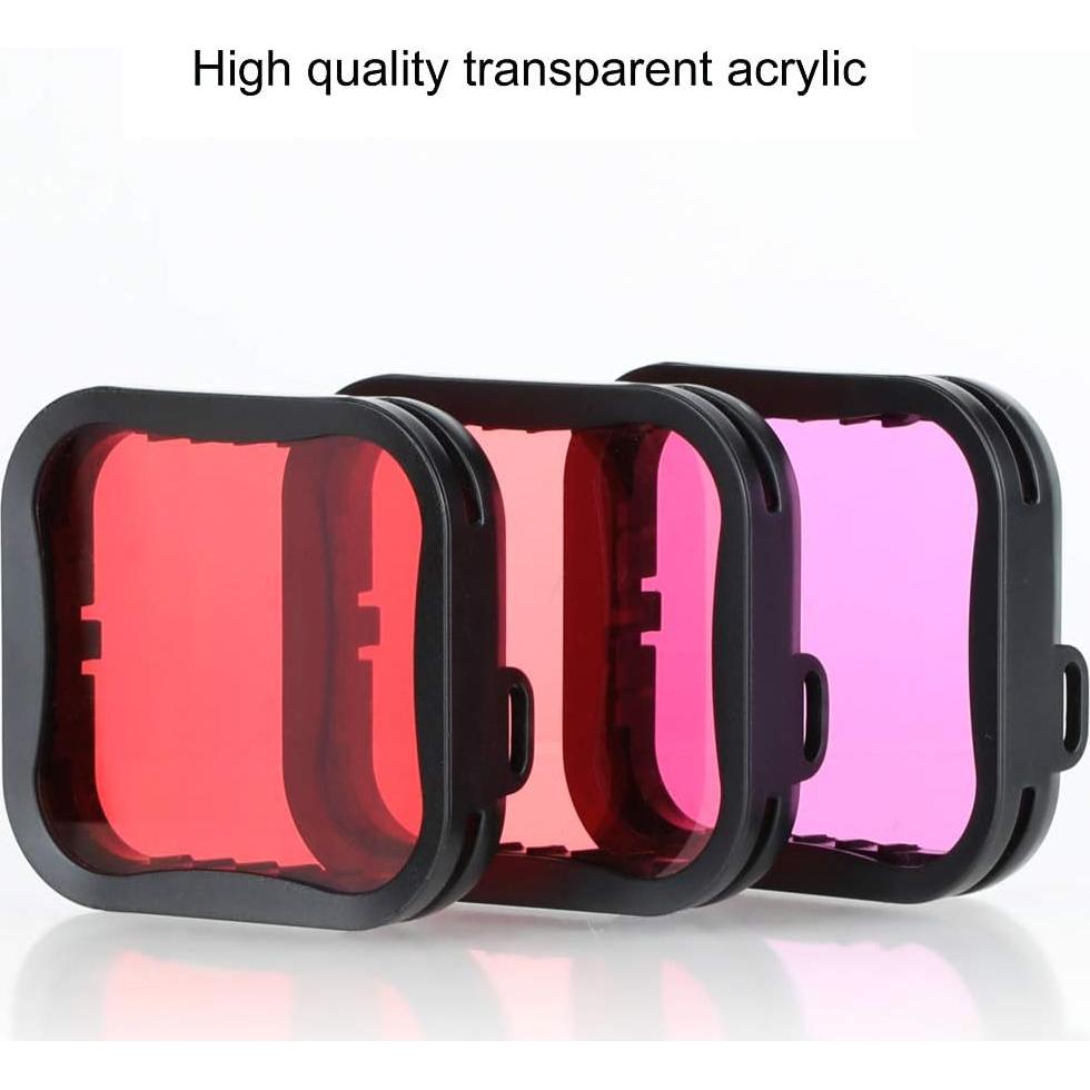 Filtros Submarinos QiuNiu para GoPro Hero 5, 6 y 7 - Paquete de 3
