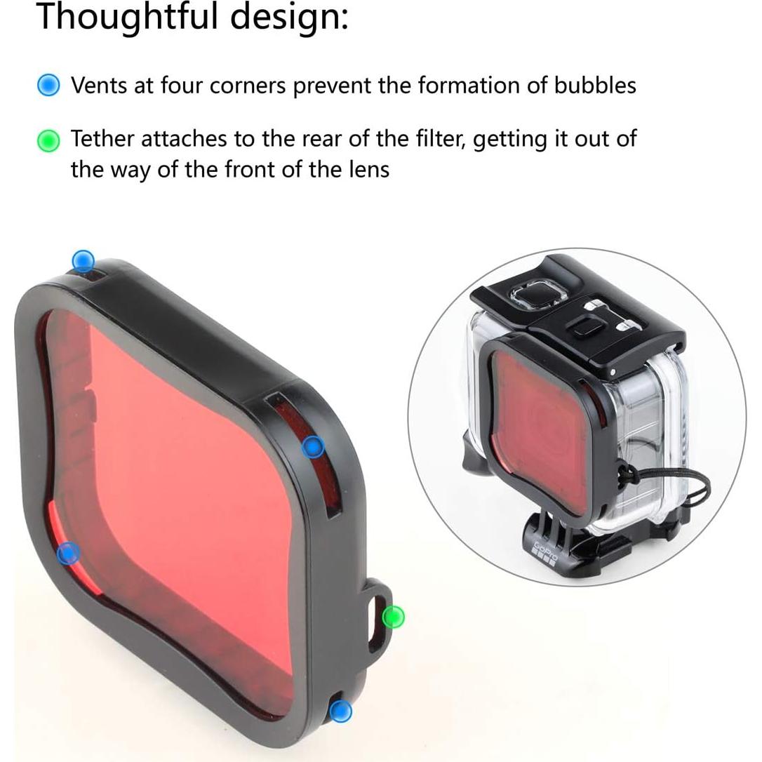 Filtros Submarinos QiuNiu para GoPro Hero 5, 6 y 7 - Paquete de 3