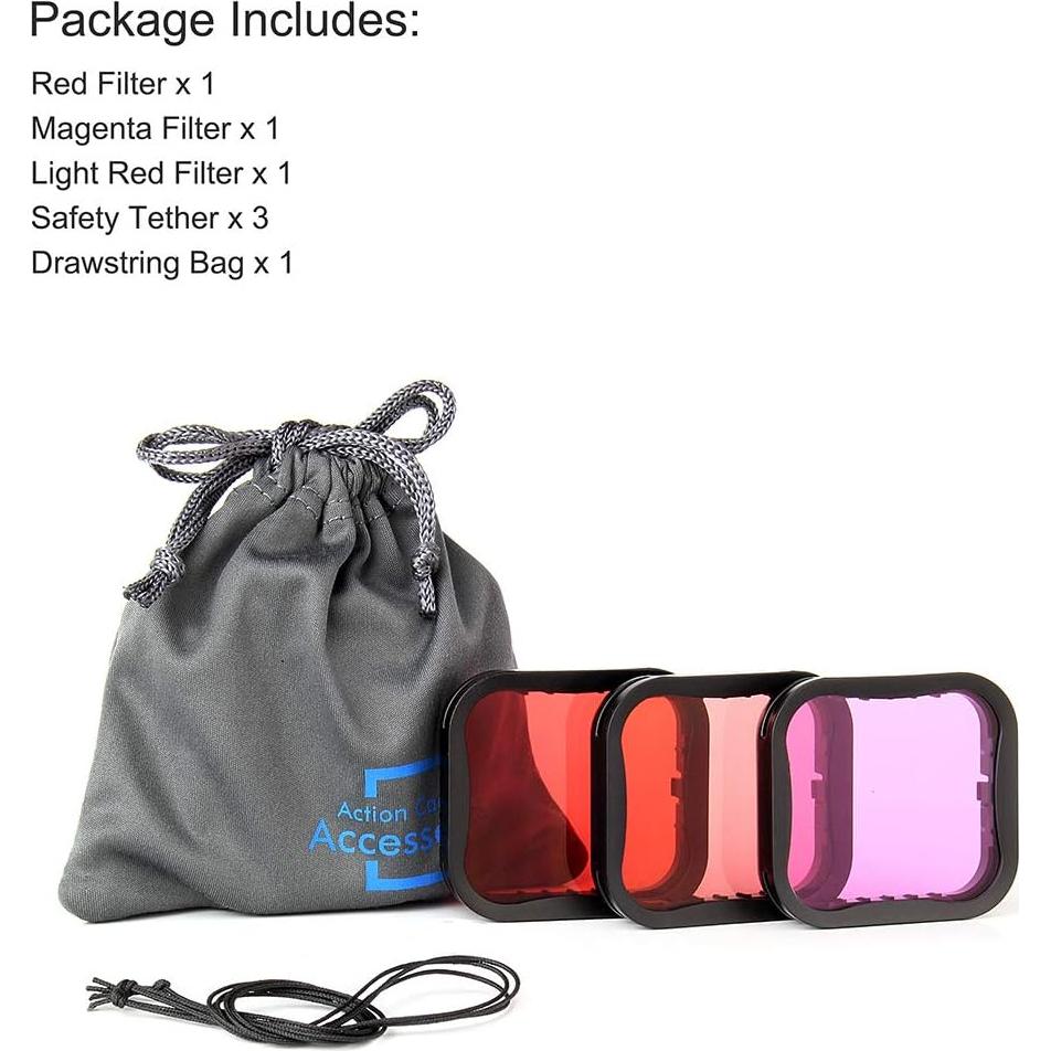 Filtros Submarinos QiuNiu para GoPro Hero 5, 6 y 7 - Paquete de 3