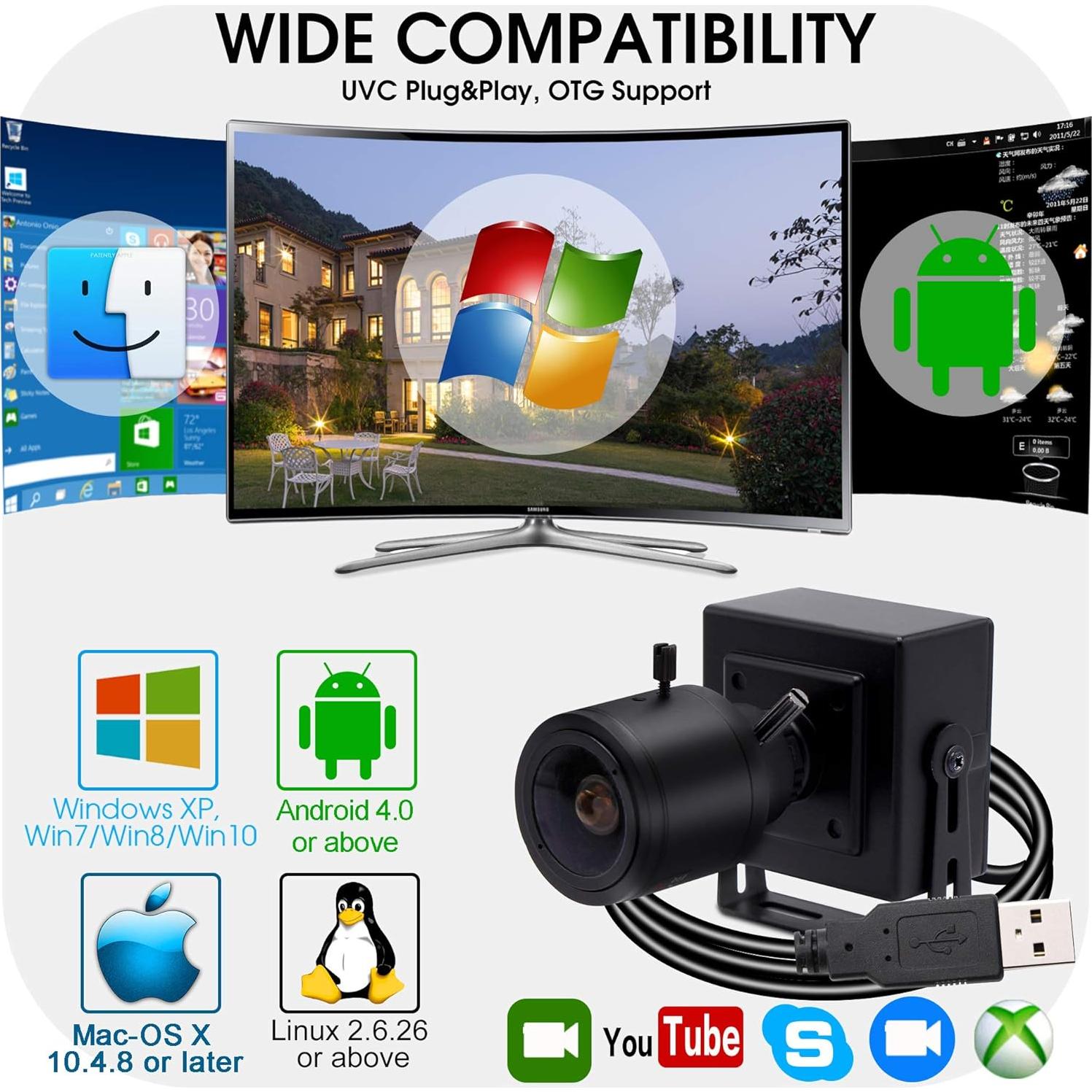 Cámara USB SVPRO FHD 1080P 2MP Zoom Manual 2.8-12mm