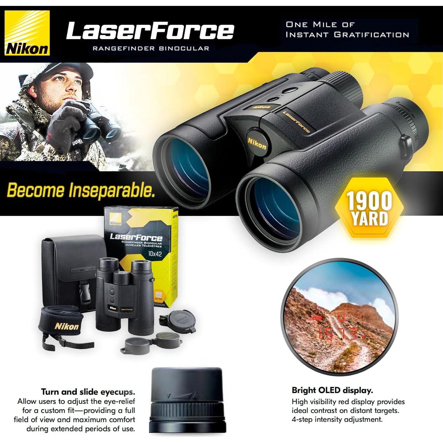 Binoculares de Rango Nikon LaserForce 10x42 Impermeables