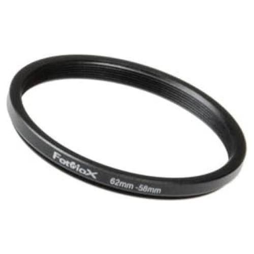 Anillo Reductor Fotodiox 62mm a 58mm Metal Negro Anodizado