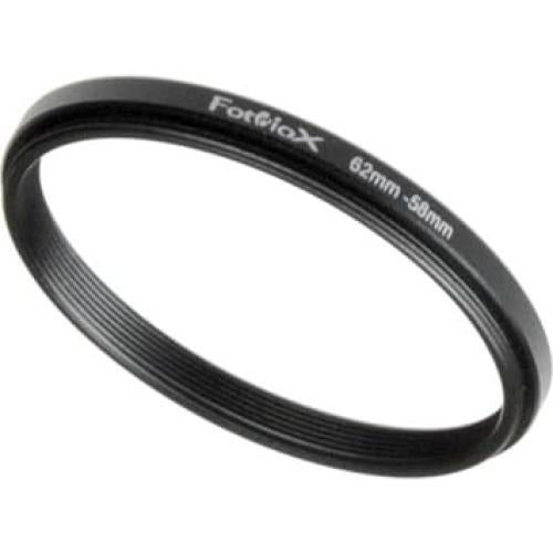 Anillo Reductor Fotodiox 62mm a 58mm Metal Negro Anodizado
