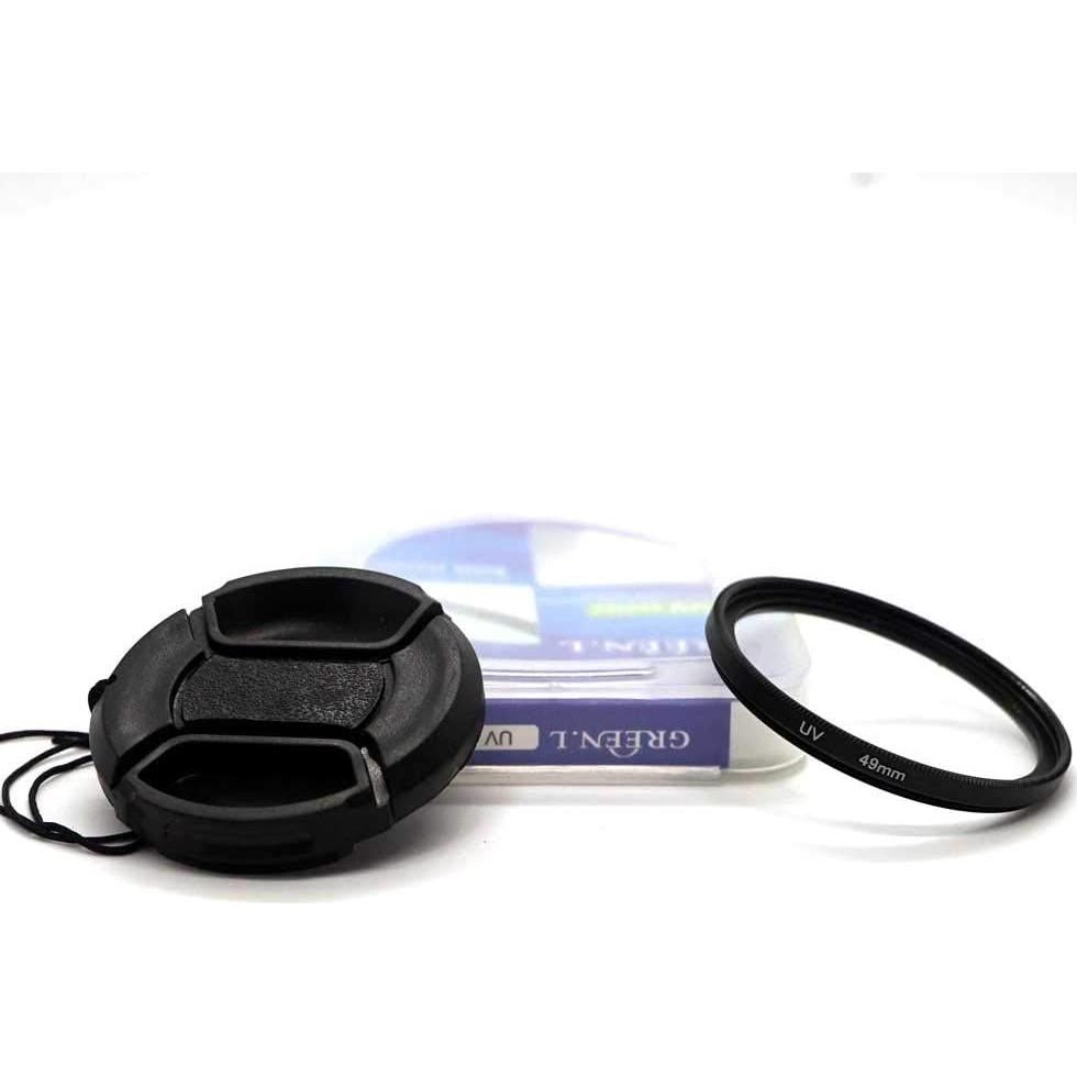 Filtro UV 49mm WH1916 + Tapa de Lente 49mm para Sony y Canon