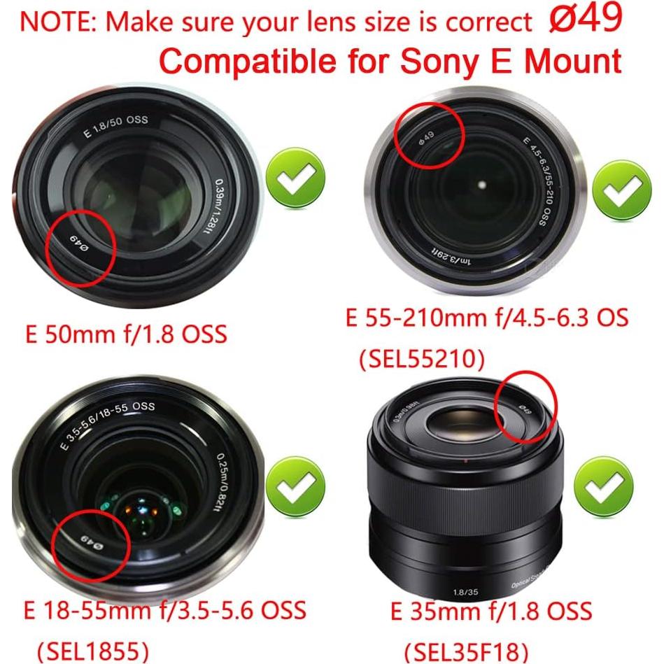 Filtro UV 49mm WH1916 + Tapa de Lente 49mm para Sony y Canon