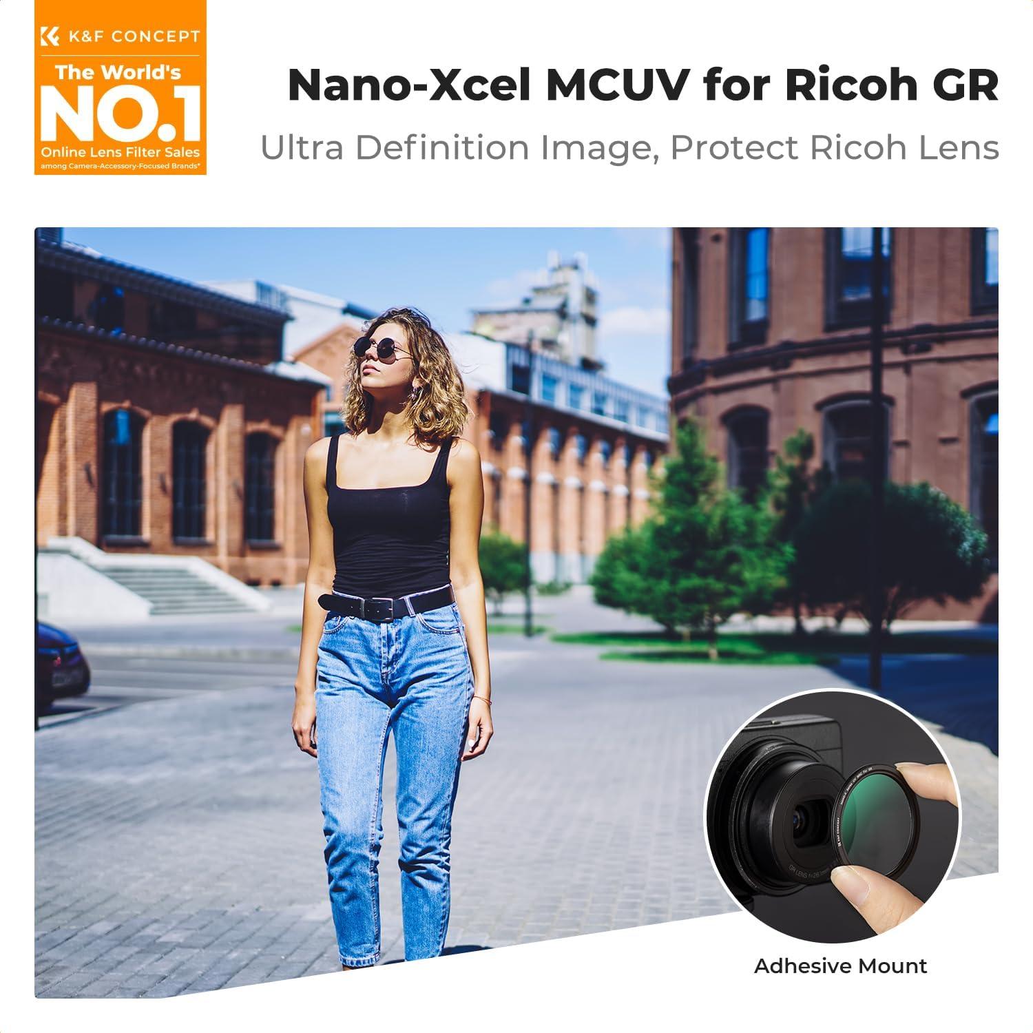 Filtro UV Protector K&F CONCEPT para Ricoh GR II/III/IV - Ultra Delgado 28 Capas