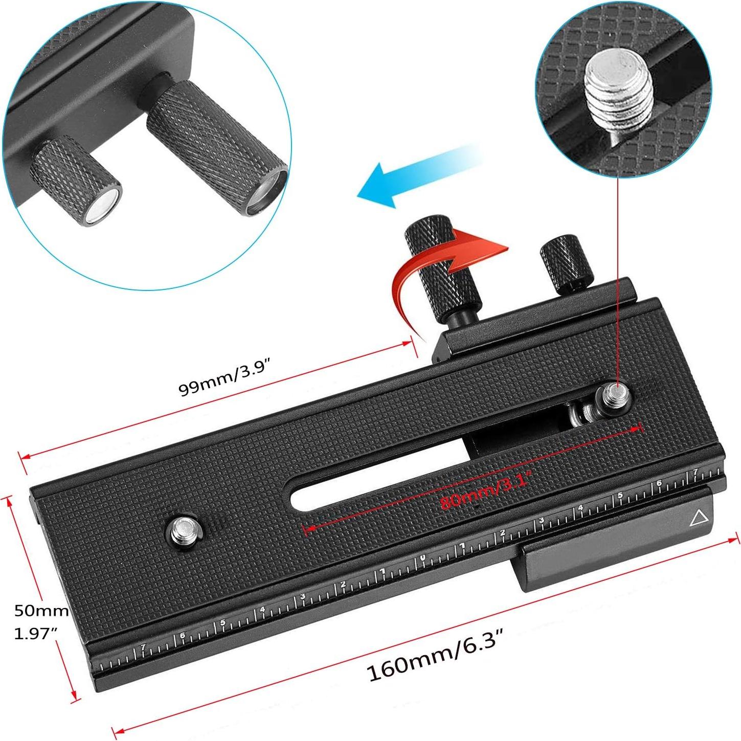Carril Deslizante Macro EXMAX LP-01 16cm 2 Vías Enfoque