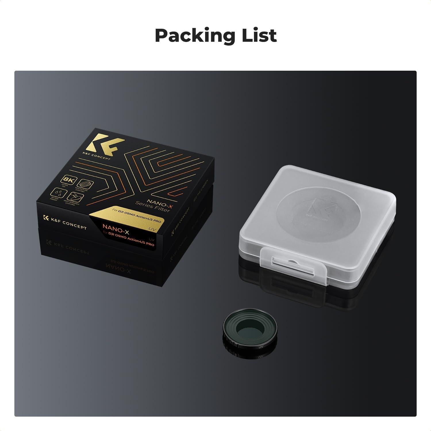 Filtro UV K&F Concept para DJI Osmo Action 5 Pro/4 - Vidrio Óptico HD