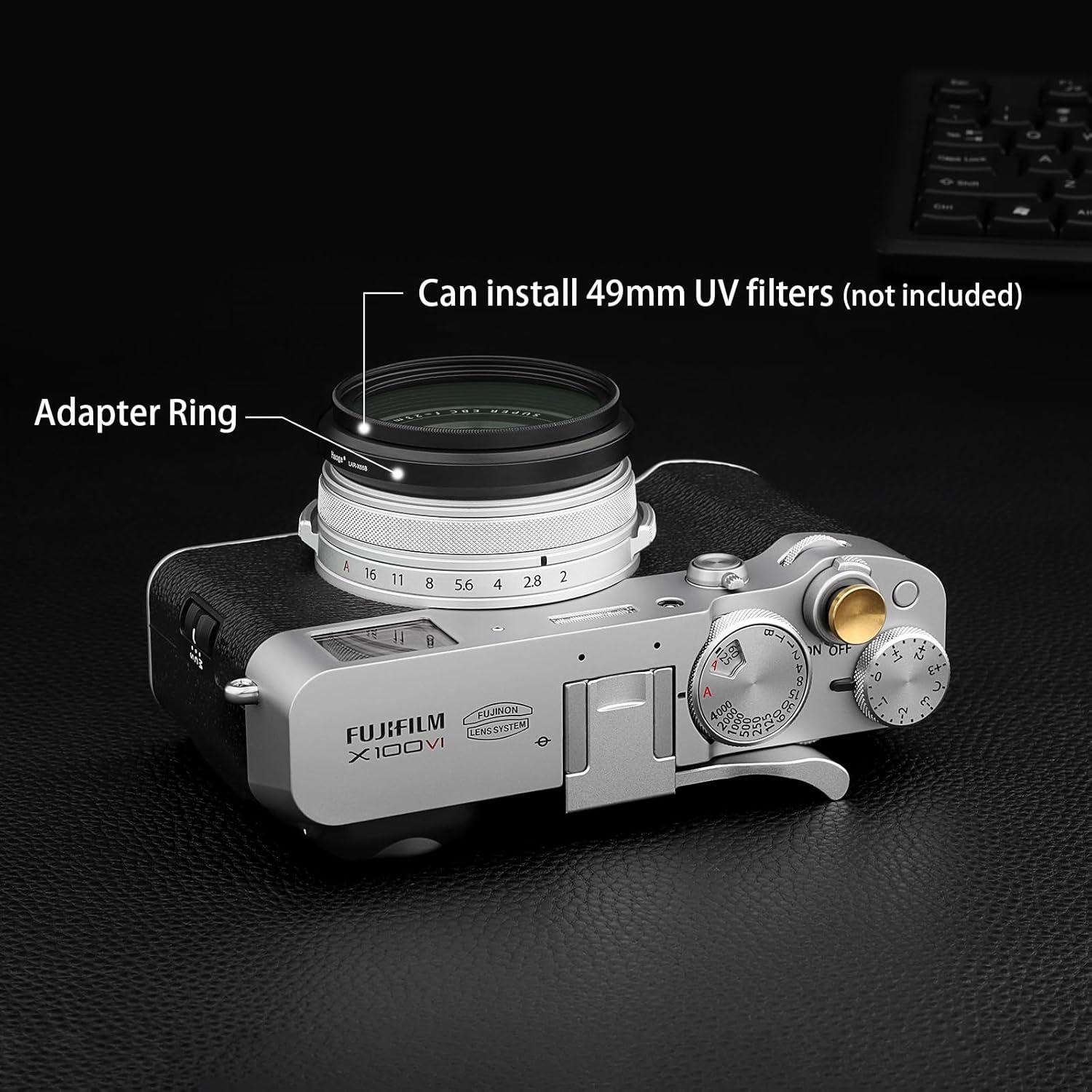 Anillo Adaptador de Filtro UV 49mm Haoge para Fujifilm X100VI/X100V