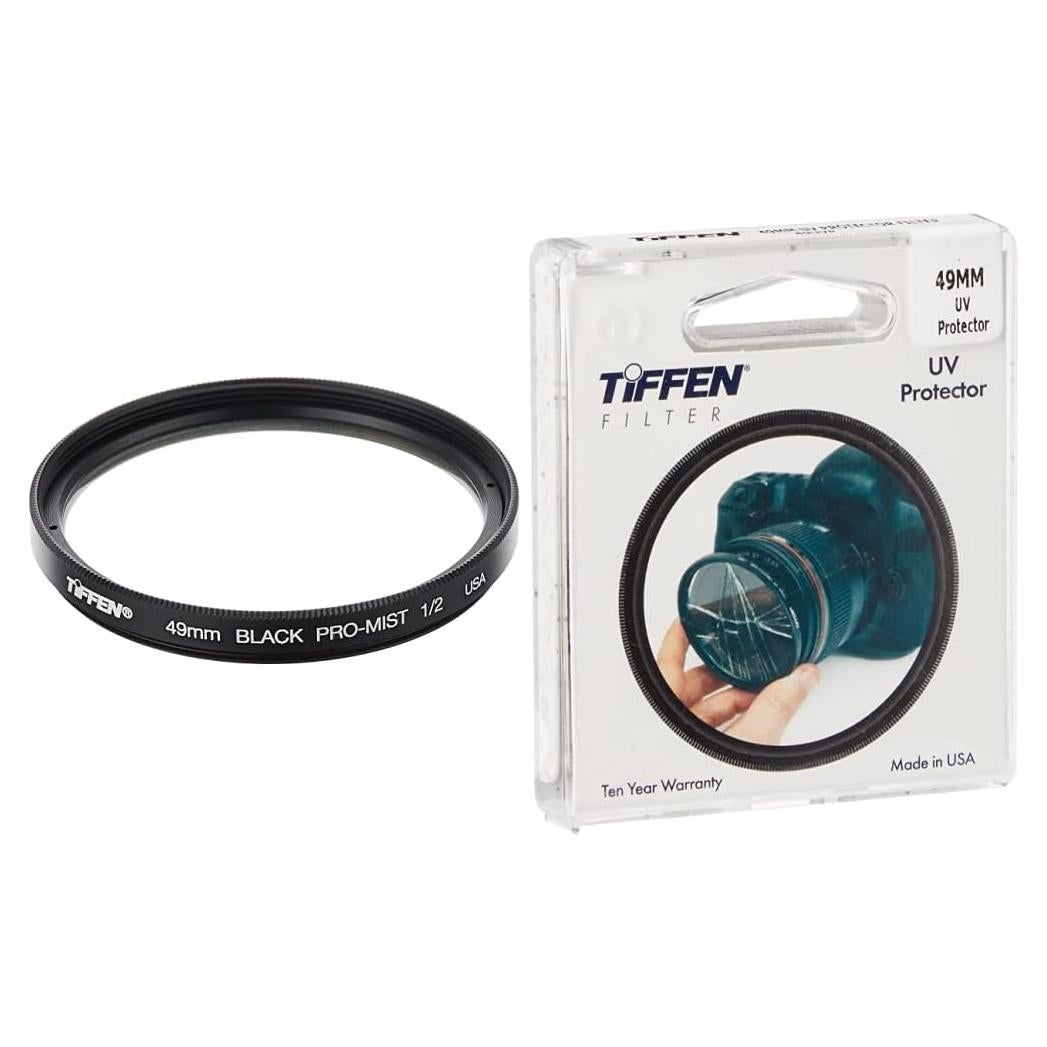 Filtros Tiffen 49mm Black Pro-Mist 1/2 y UV para Lentes