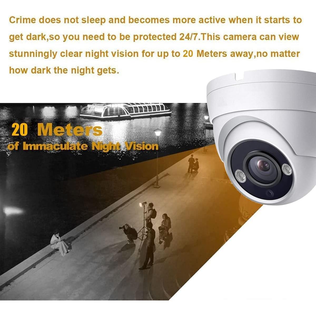 Cámara de Seguridad 4 en 1 Real HD Dome 8MP IR 20m