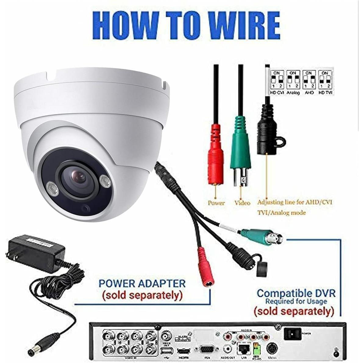 Cámara de Seguridad 4 en 1 Real HD Dome 8MP IR 20m