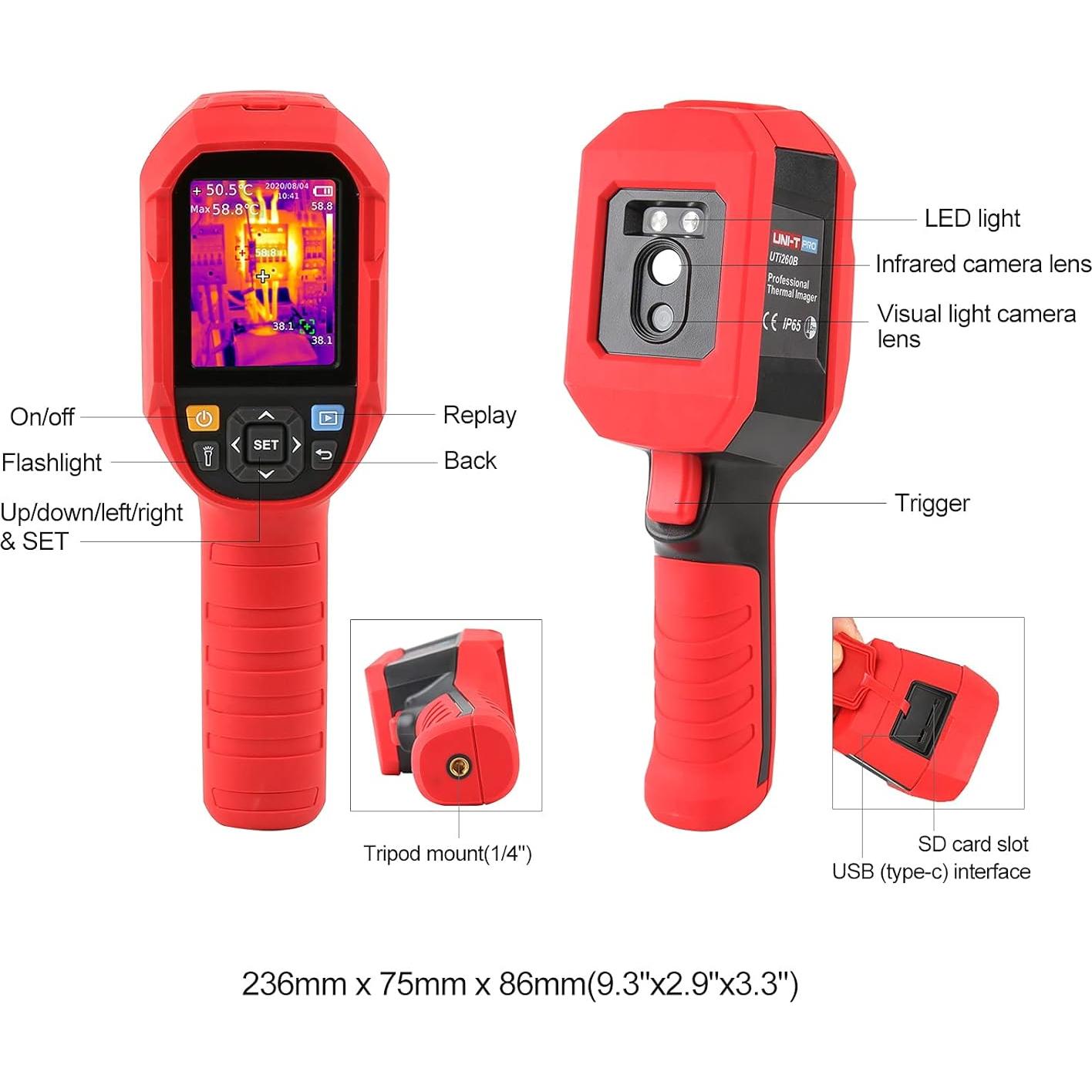 Cámara Térmica UNI-T UTi260B con Lente Macro 256x192