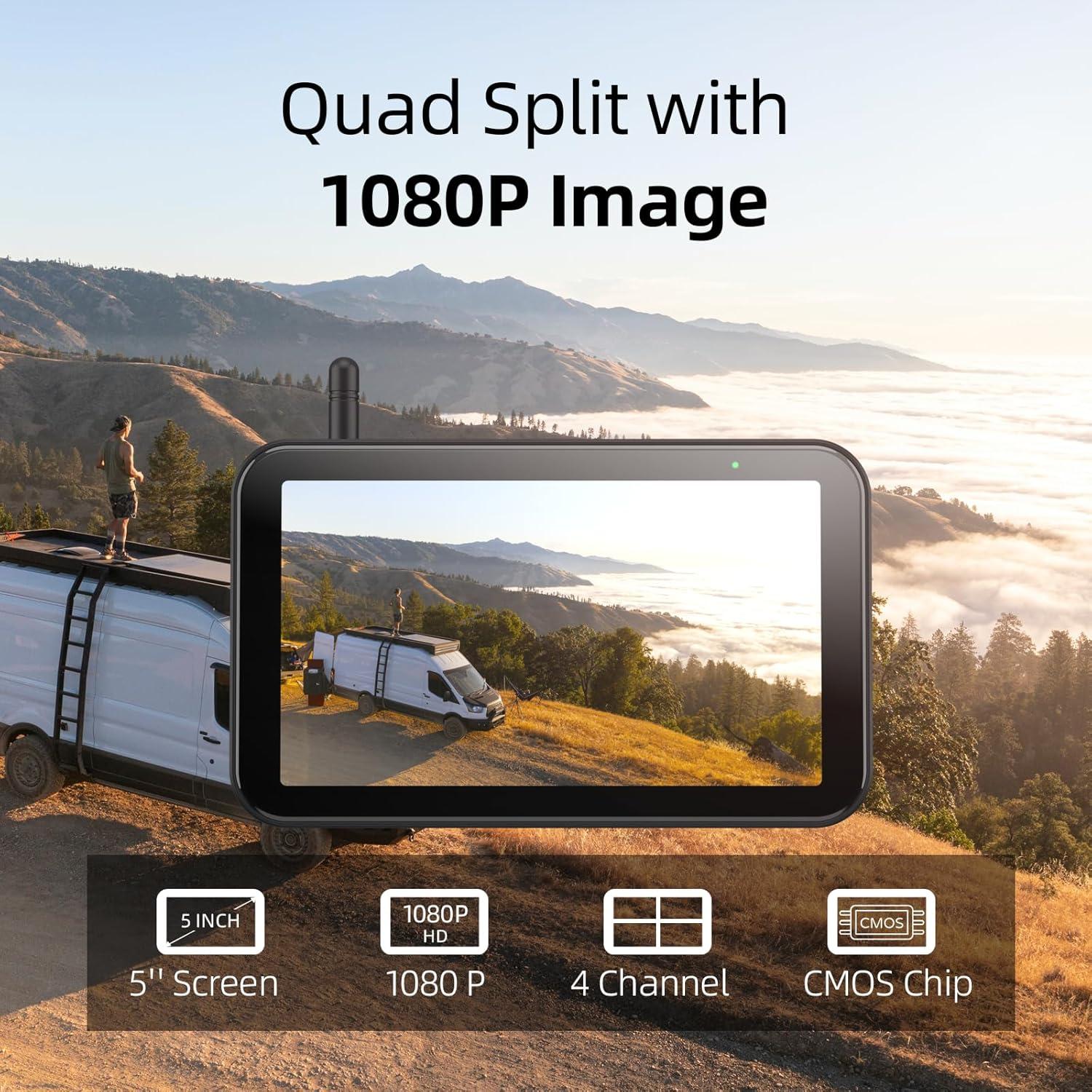 Cámara de Respaldo Inalámbrica eRapta RV 5" 1080P con Monitor