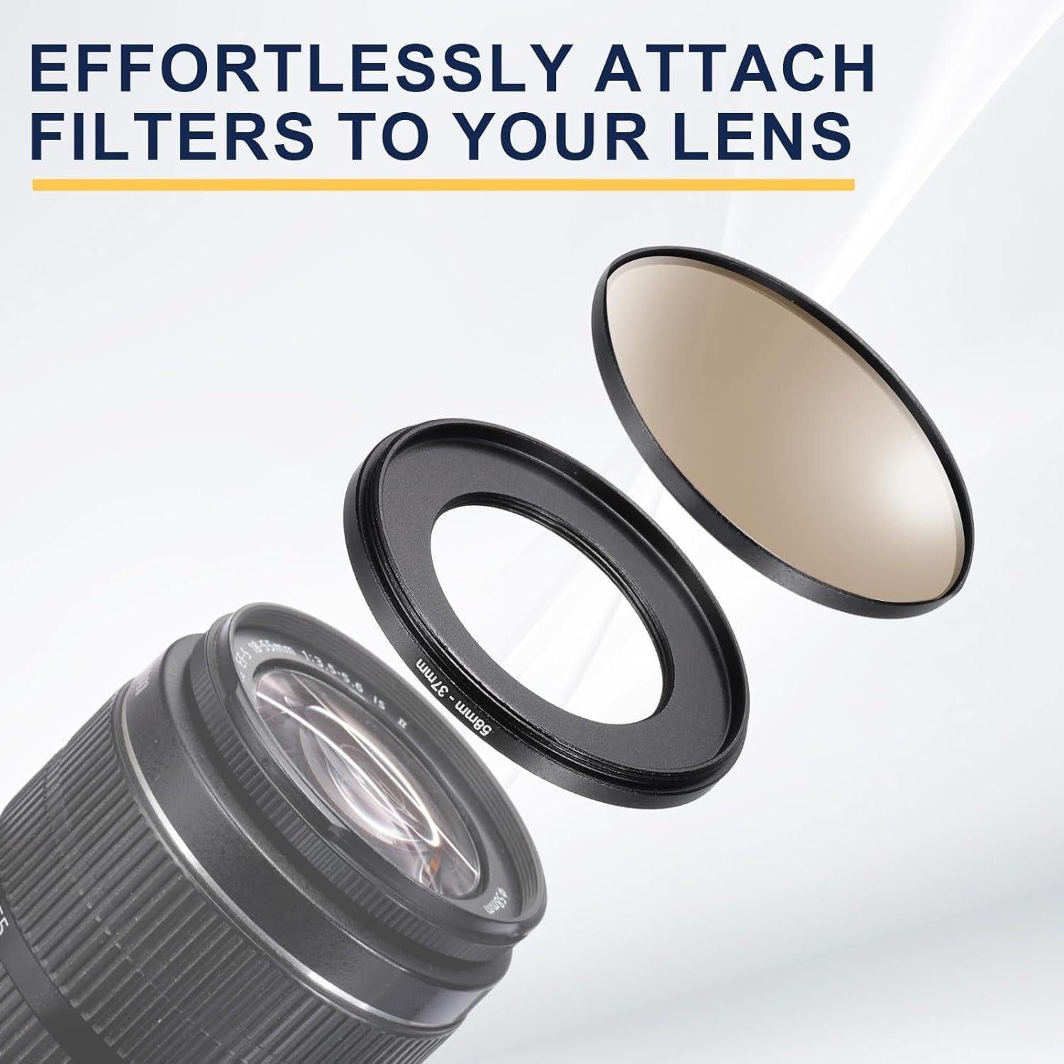 Adaptador de anillo de paso PATIKIL 58mm a 62mm para filtros DSLR