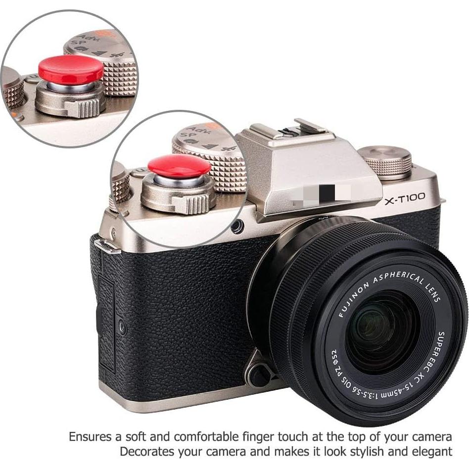 Tapa de Botón de Obturador Jinjiacheng 2X Rojo para Cámaras