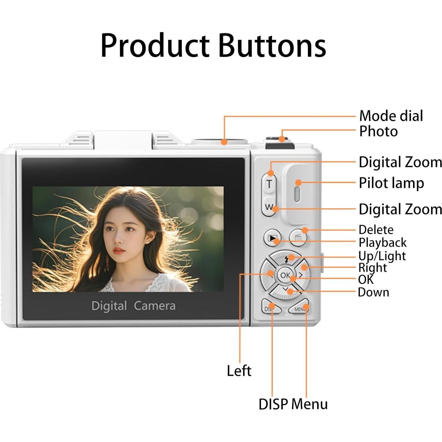 Cámara Digital Kidsreer 5K 75MP 18X Zoom WiFi y Micrófono