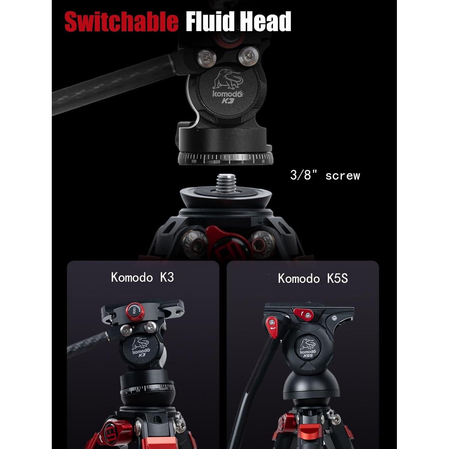 Trípode IFOOTAGE Gazelle TC3B+K3 de Carbono 1kg para Fotografía